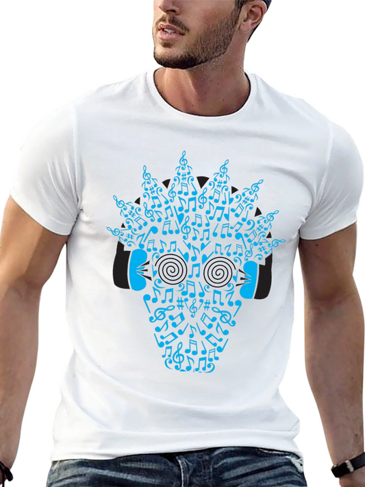 Music Lover T-Shirt - Skull Notes Graphic Tee