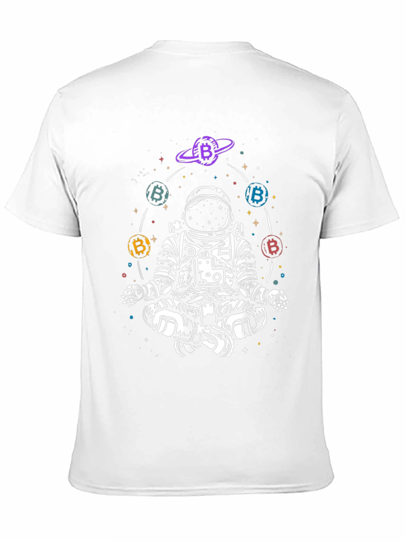 Astronaut Bitcoin Meditating Graphic Tee - Black