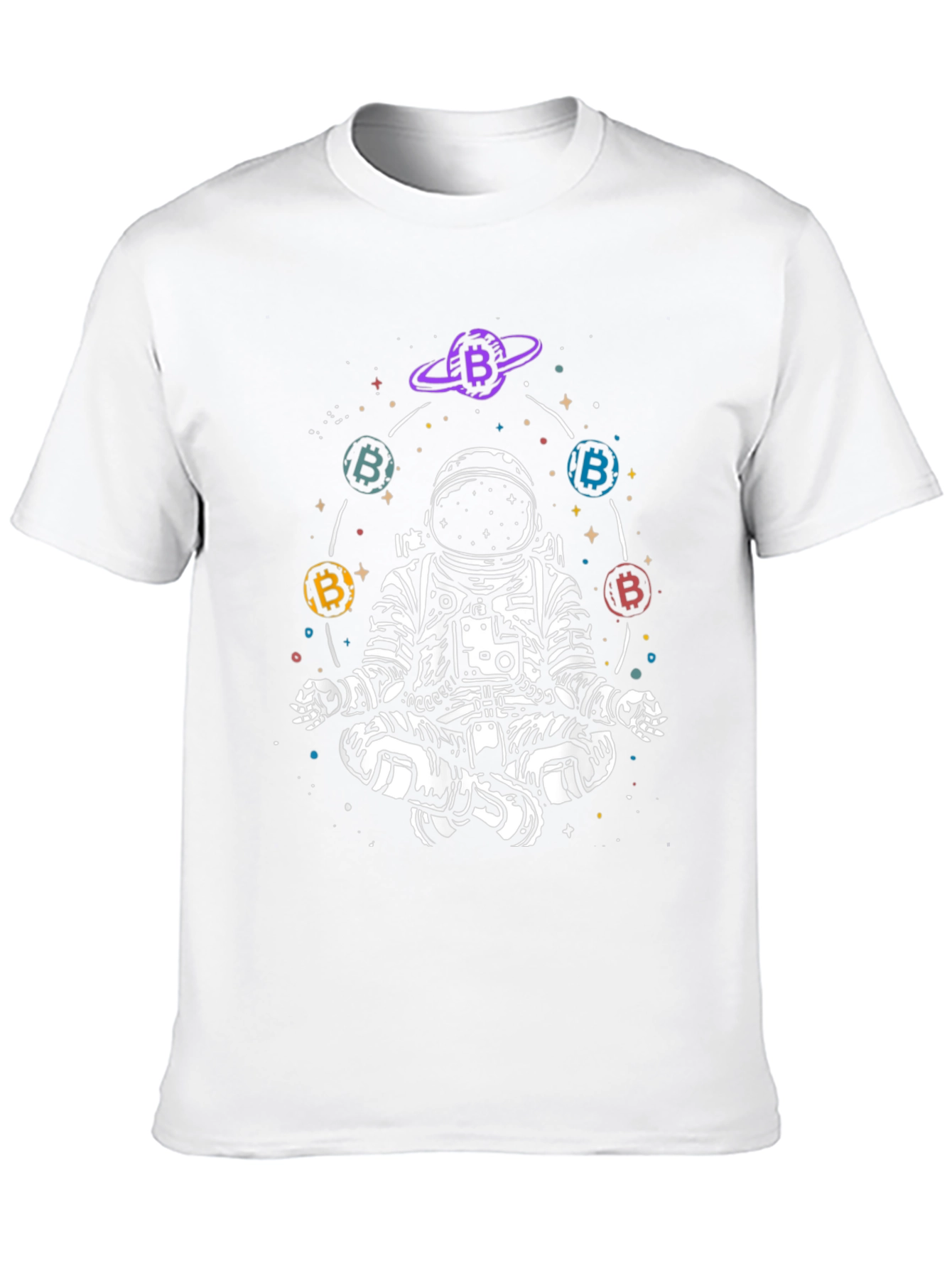 Astronaut Bitcoin Meditating Graphic Tee - Black