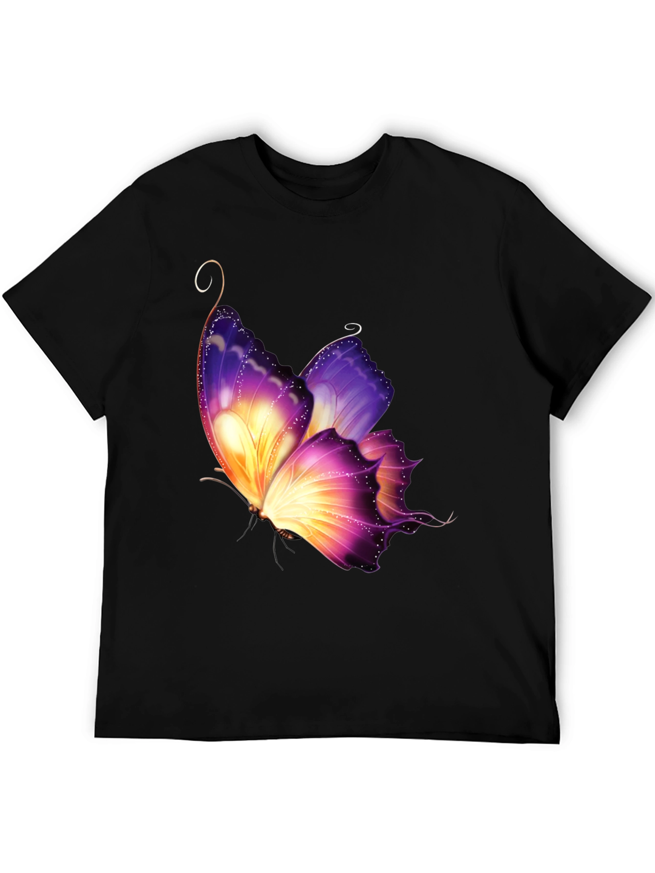 Butterfly Graphic Tee - Stylish Mens Black T-Shirt