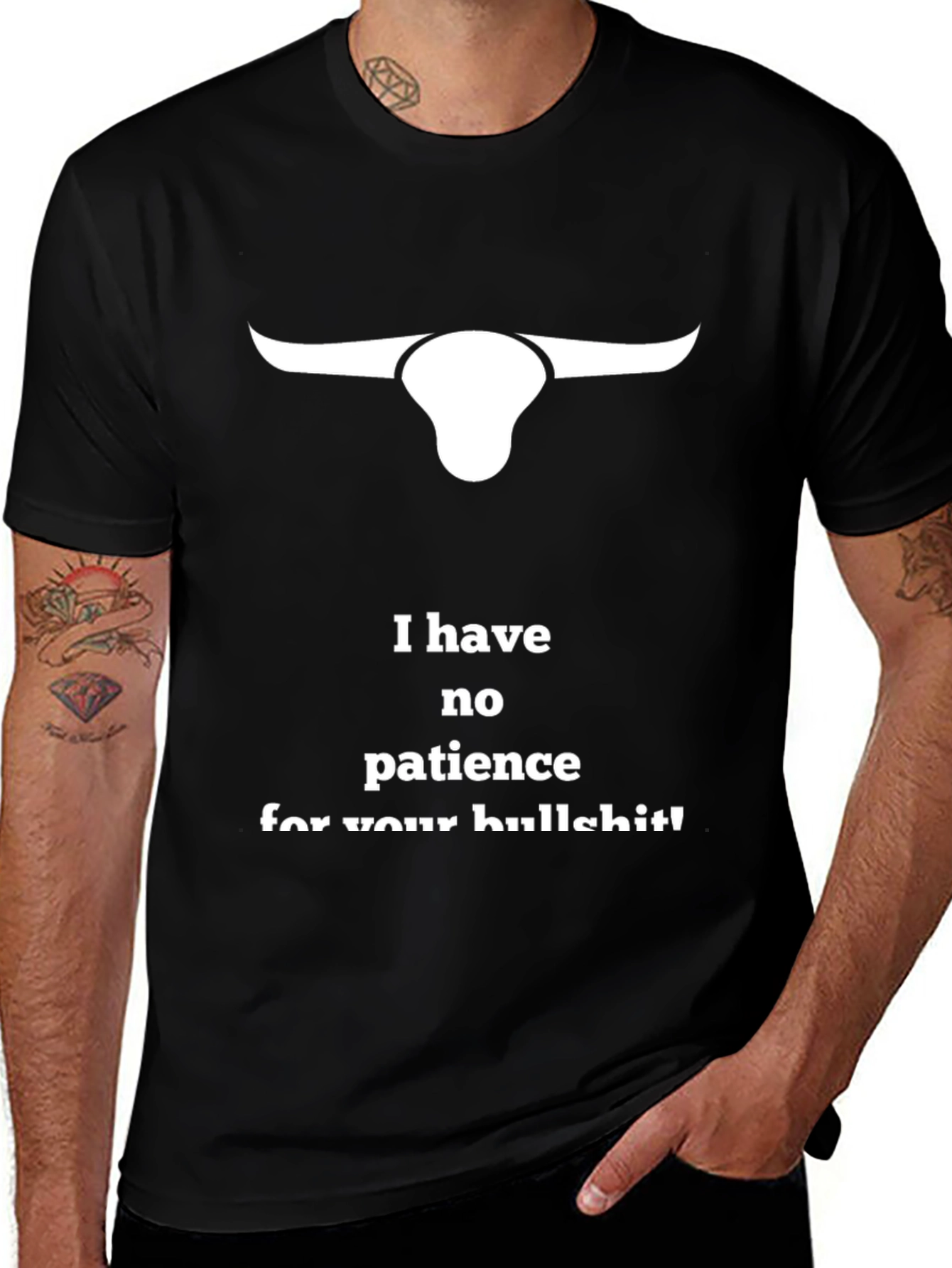 No Patience Bull Graphic T-Shirt