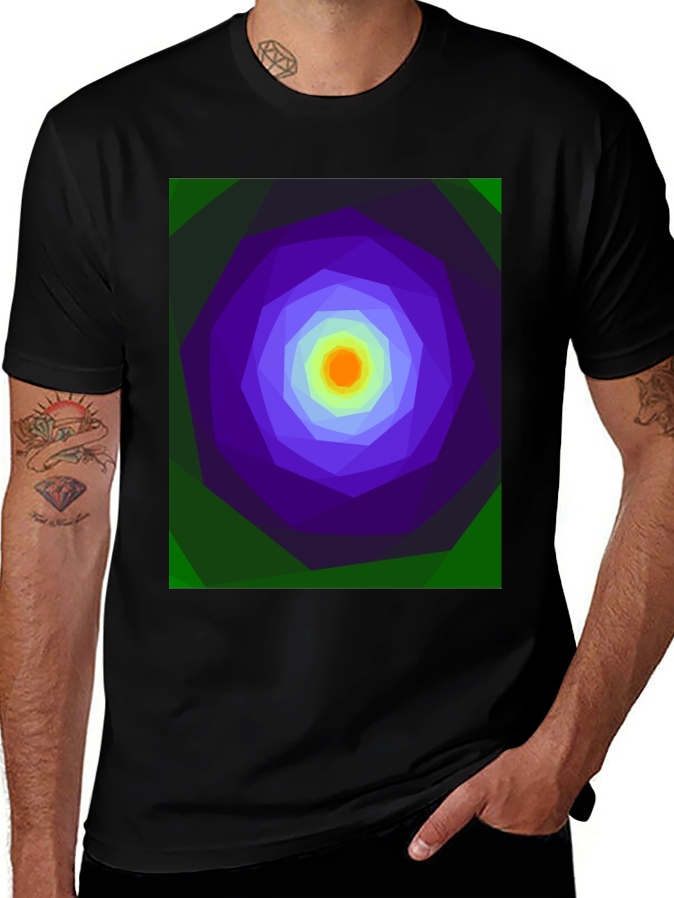 Geometric Vortex T-Shirt - Abstract Design