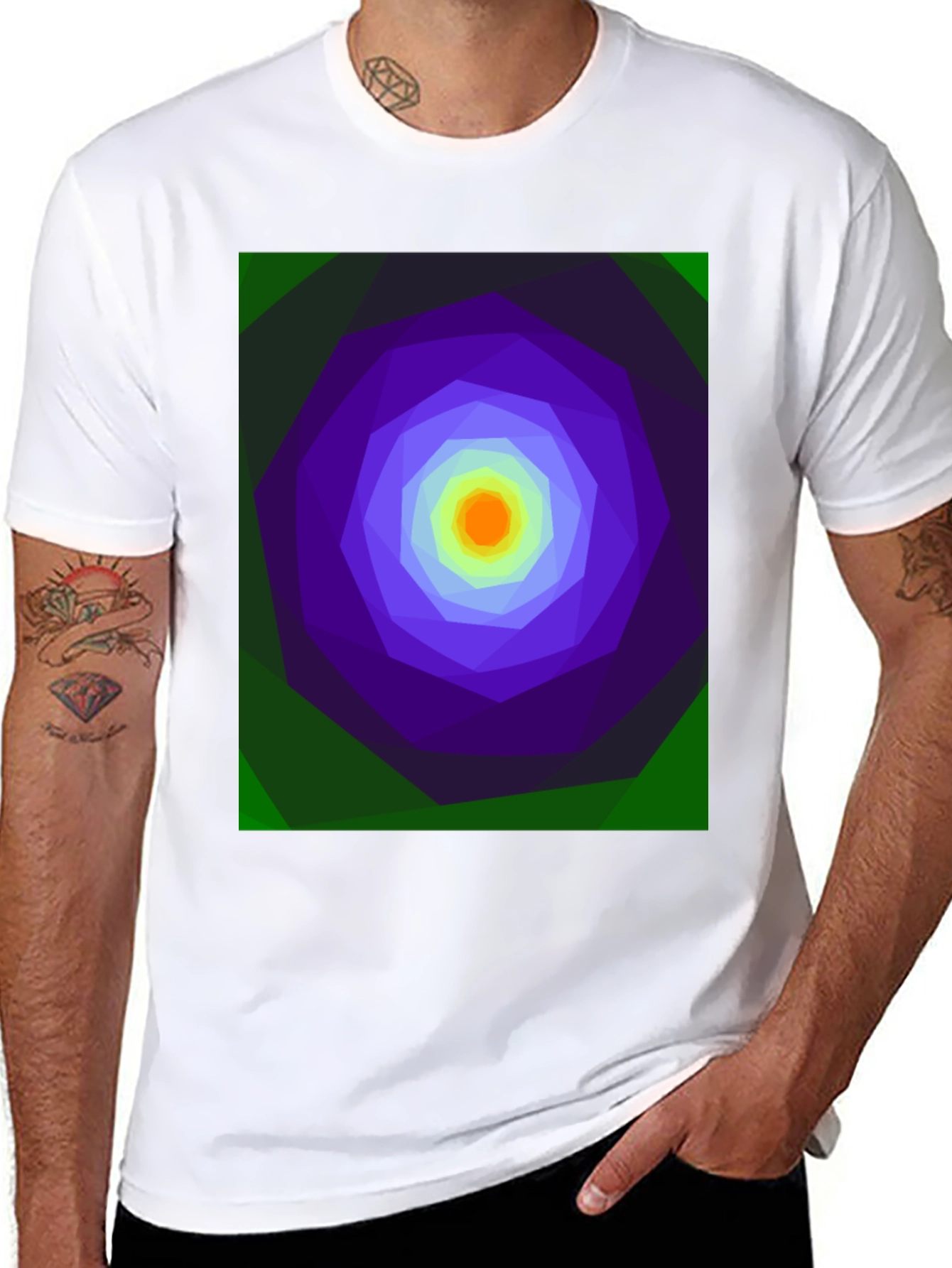 Geometric Vortex T-Shirt - Abstract Design