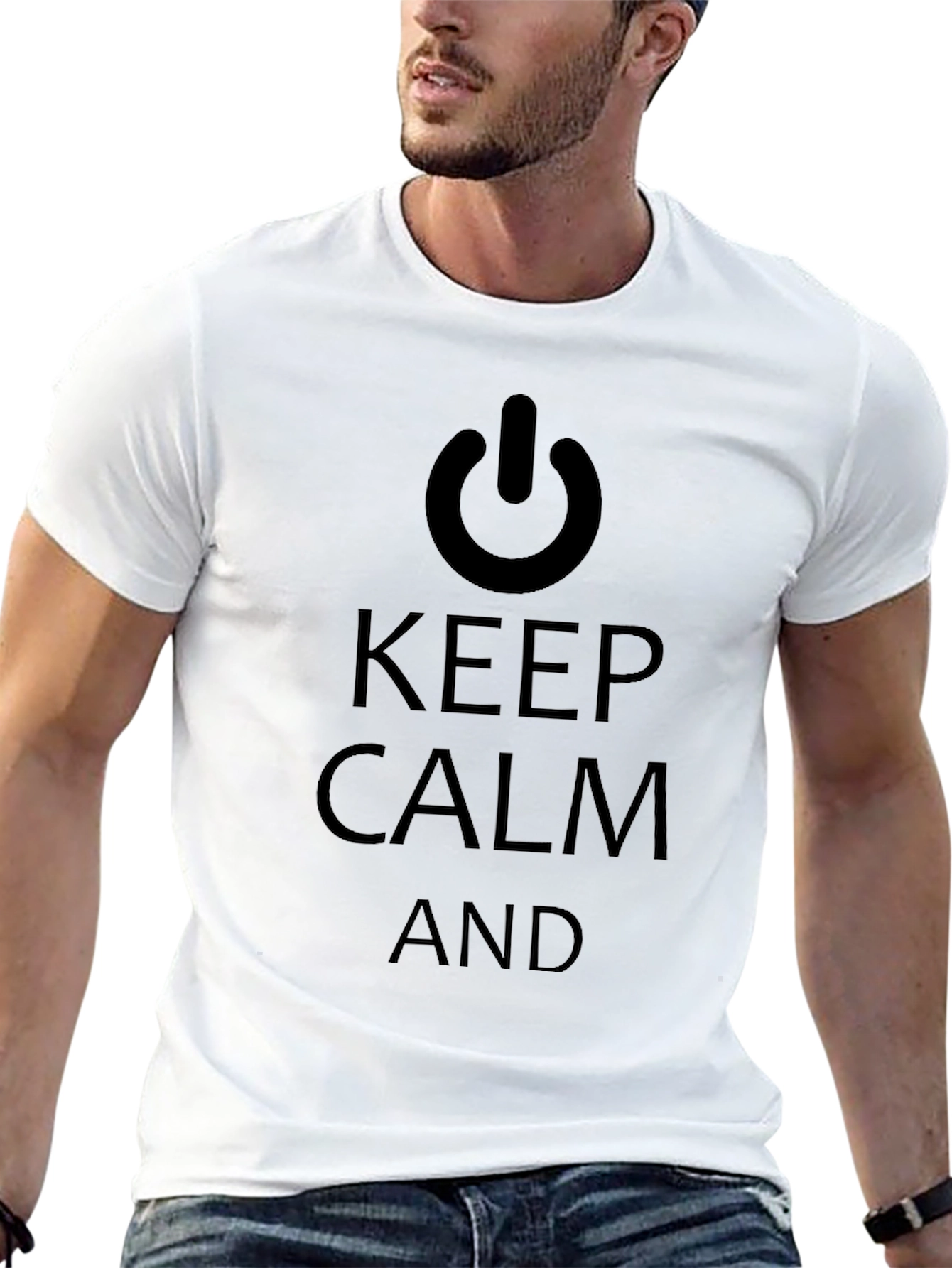 Keep Calm and Power On Black T-Shirt