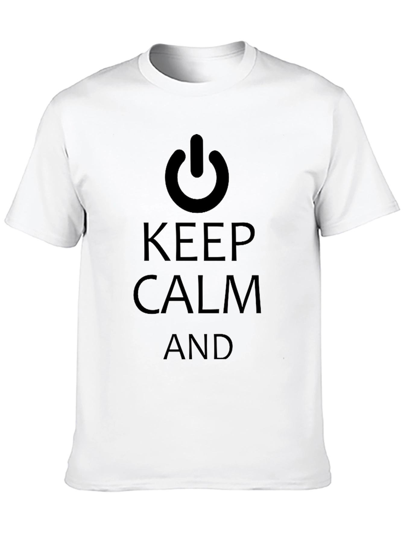 Keep Calm and Power On Black T-Shirt