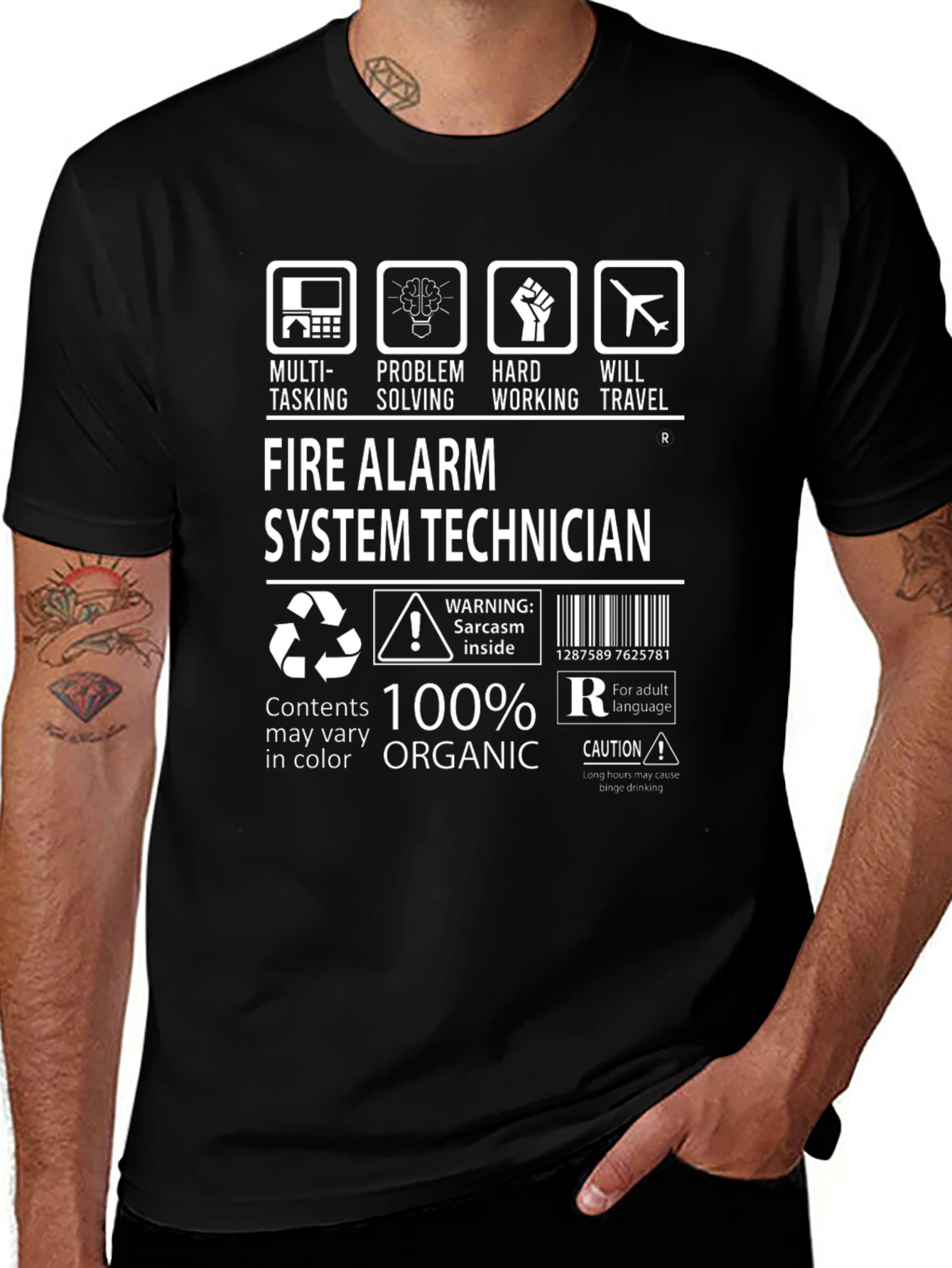 Fire Alarm System Technician 100% Organic T-Shirt