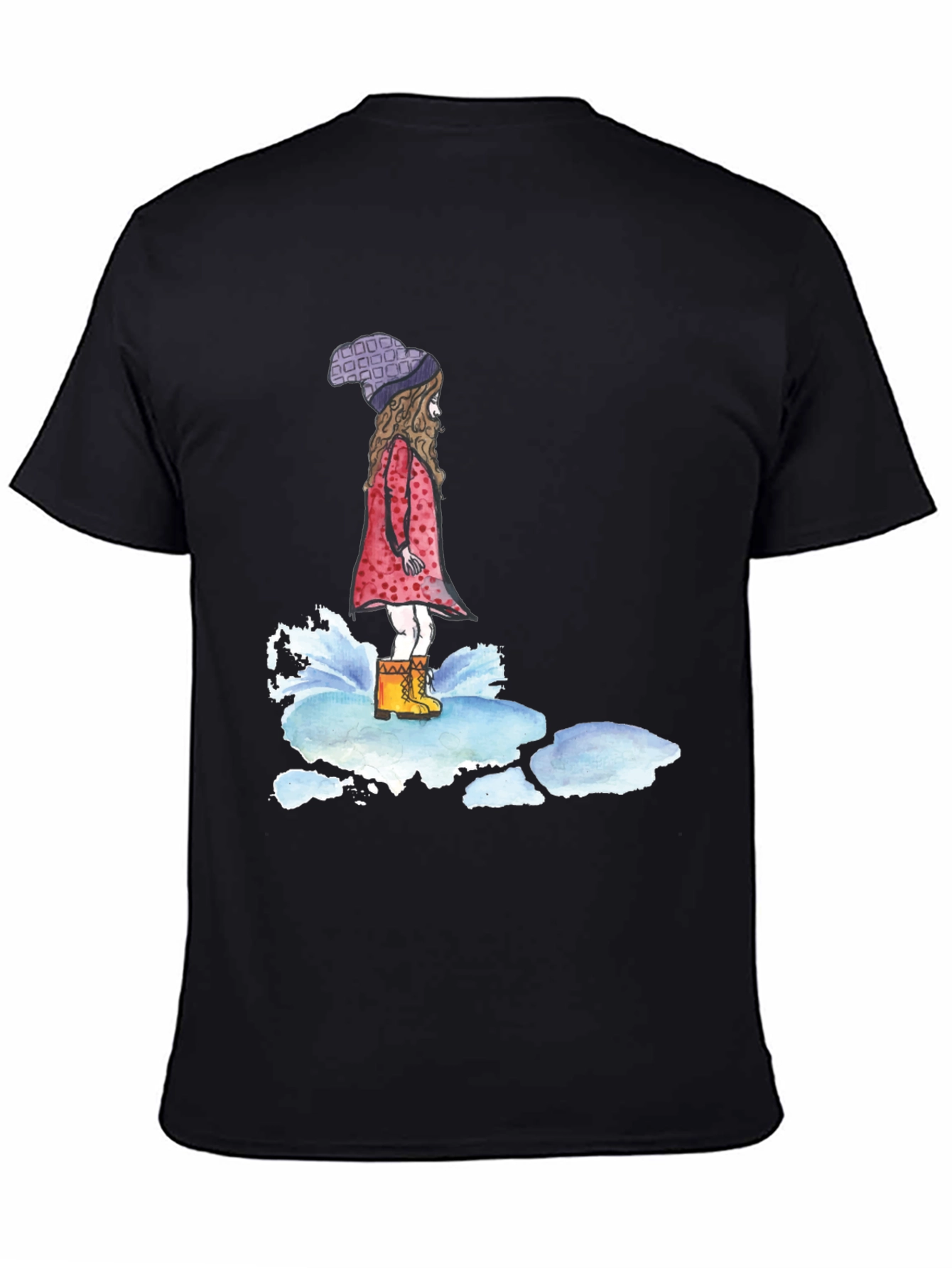 Whimsical Girl Black T-Shirt