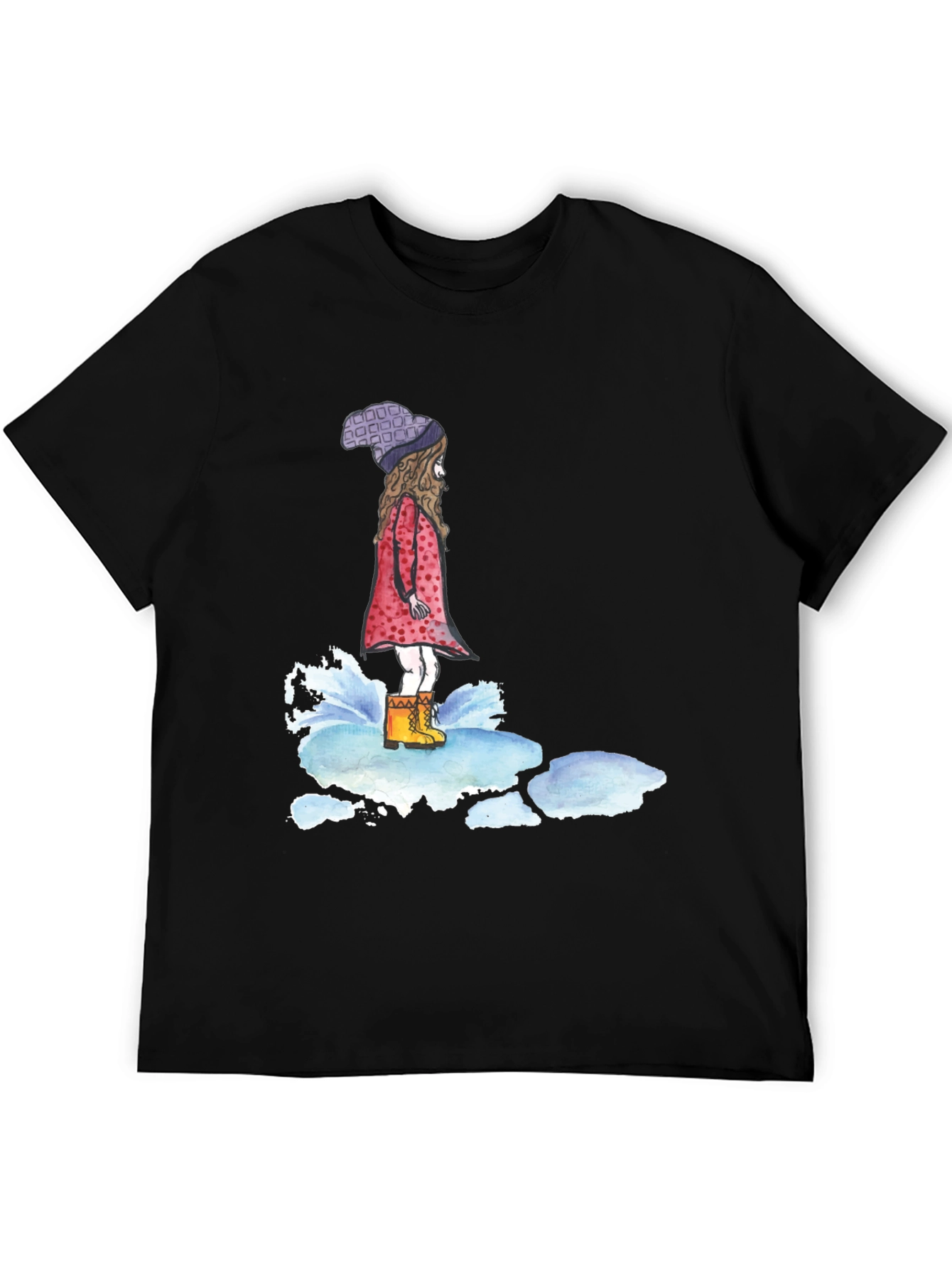 Whimsical Girl Black T-Shirt