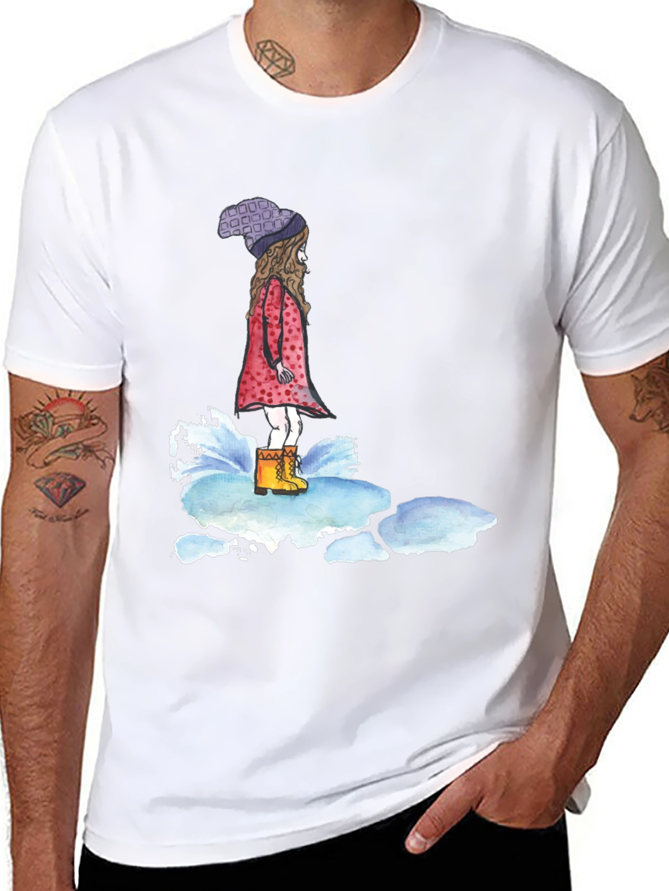 Whimsical Girl Black T-Shirt