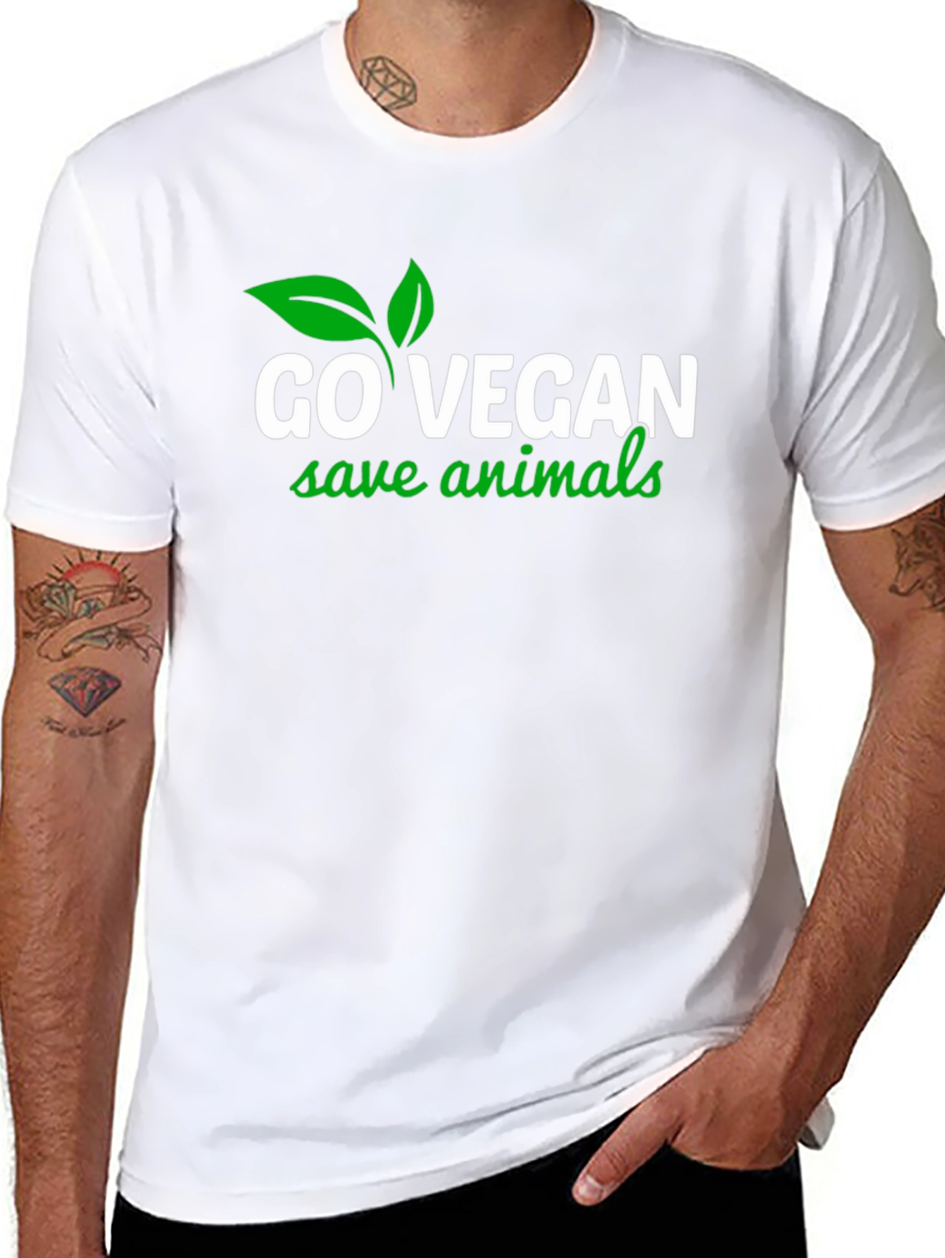 Go Vegan T-Shirt - Save Animals Graphic Tee