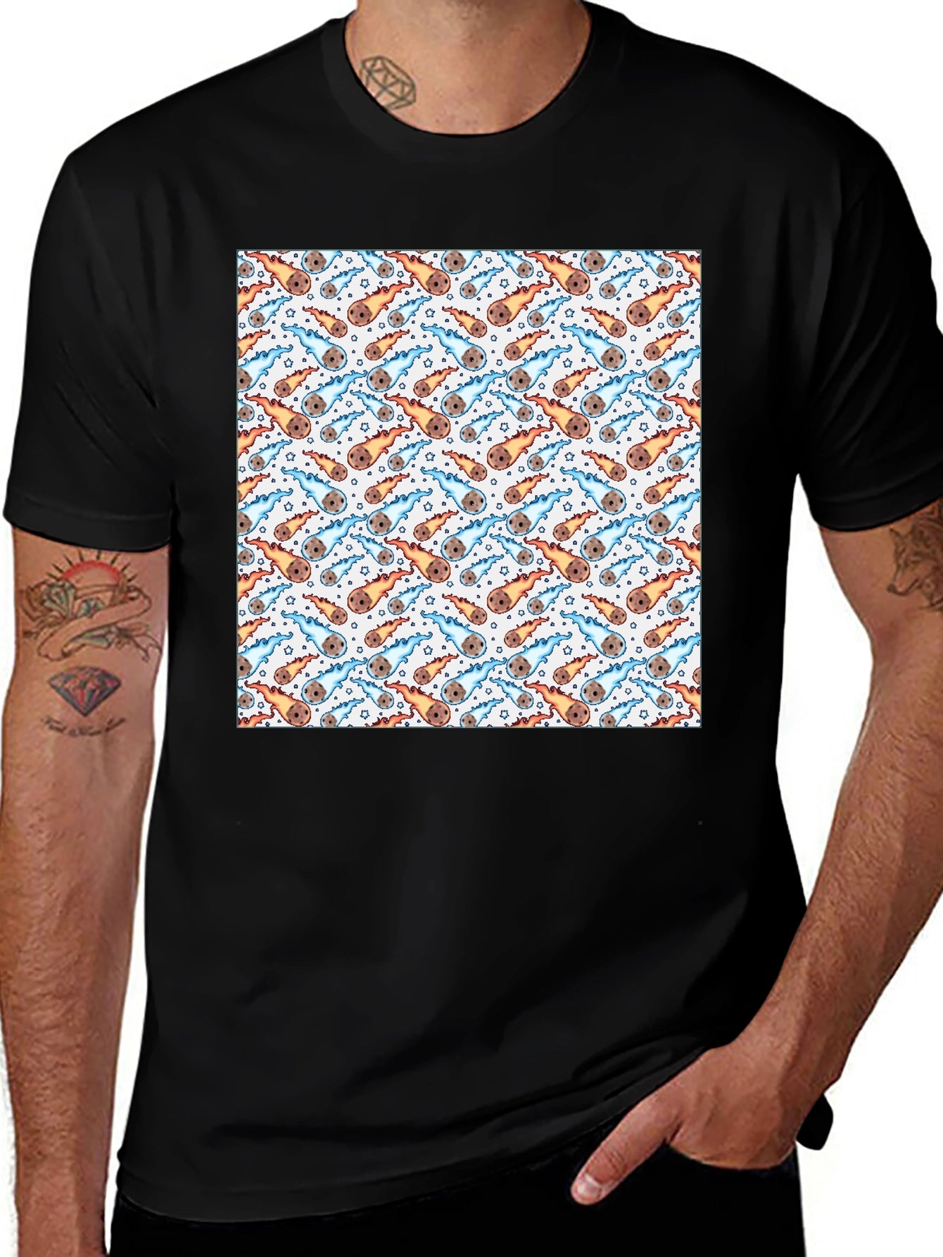 Meteor Shower T-Shirt - Space Pattern Tee