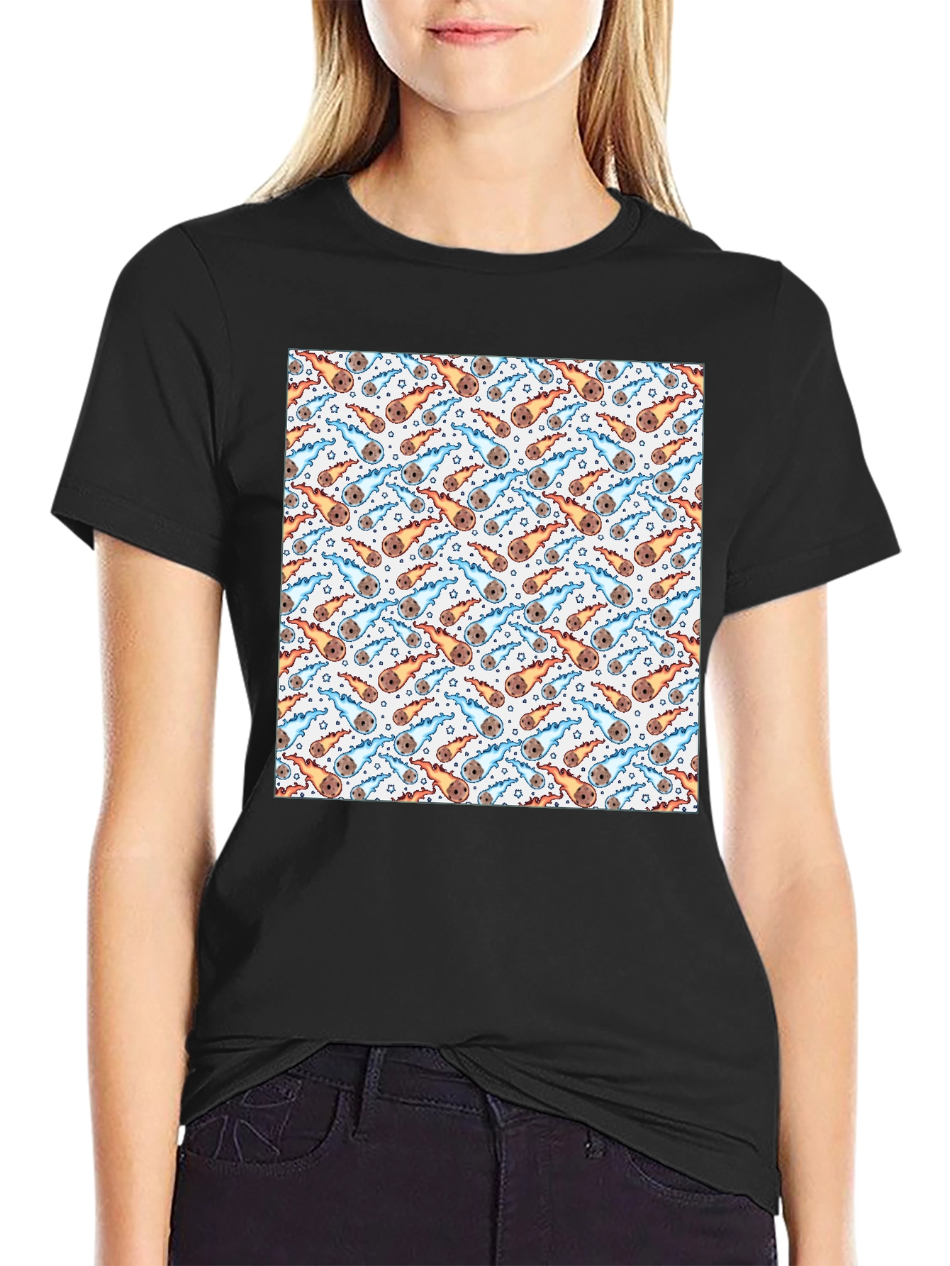 Meteor Shower T-Shirt - Space Pattern Tee