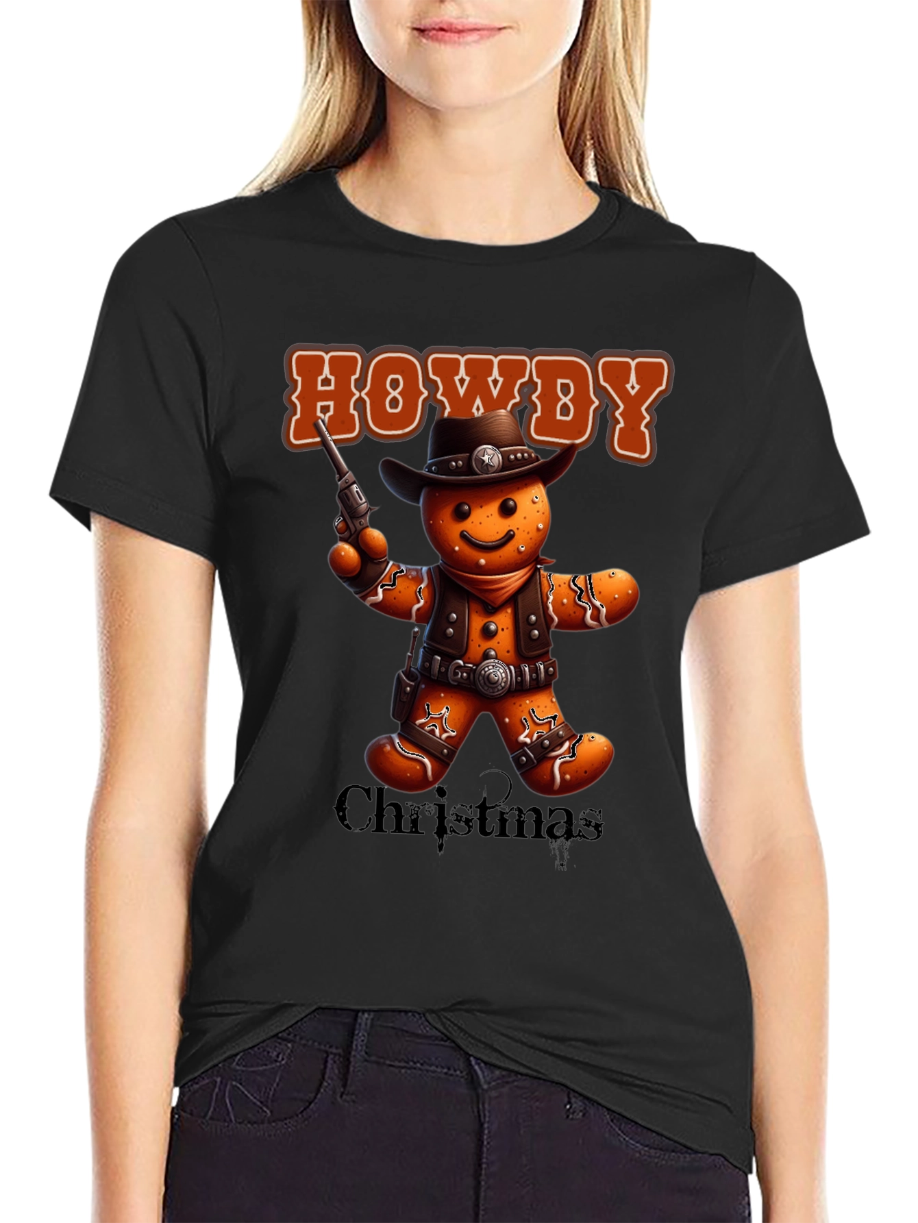 Howdy Christmas Gingerbread Cowboy T-Shirt