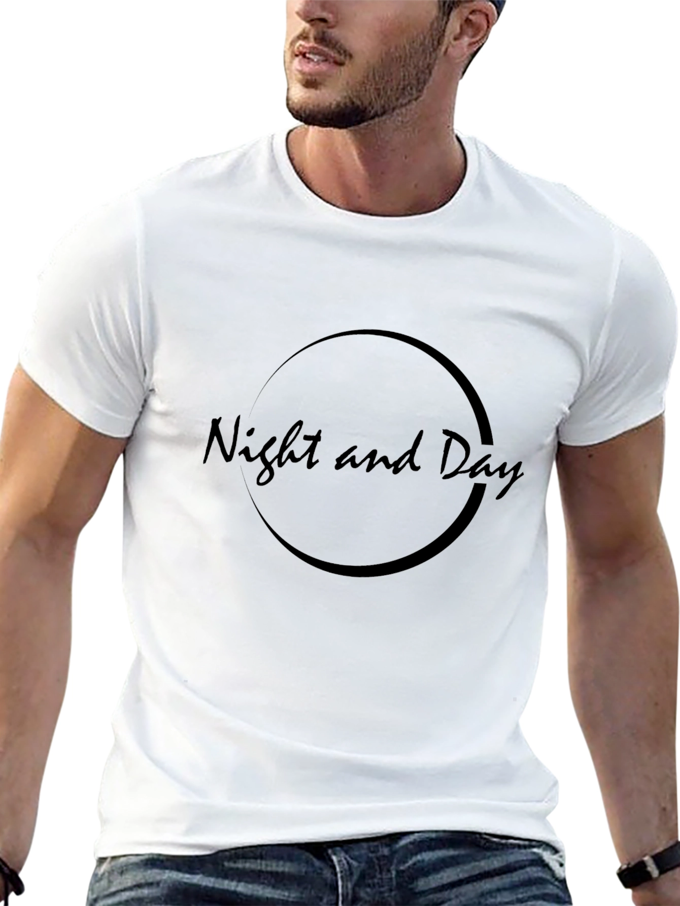 Night and Day Graphic Tee - Stylish Black T-Shirt