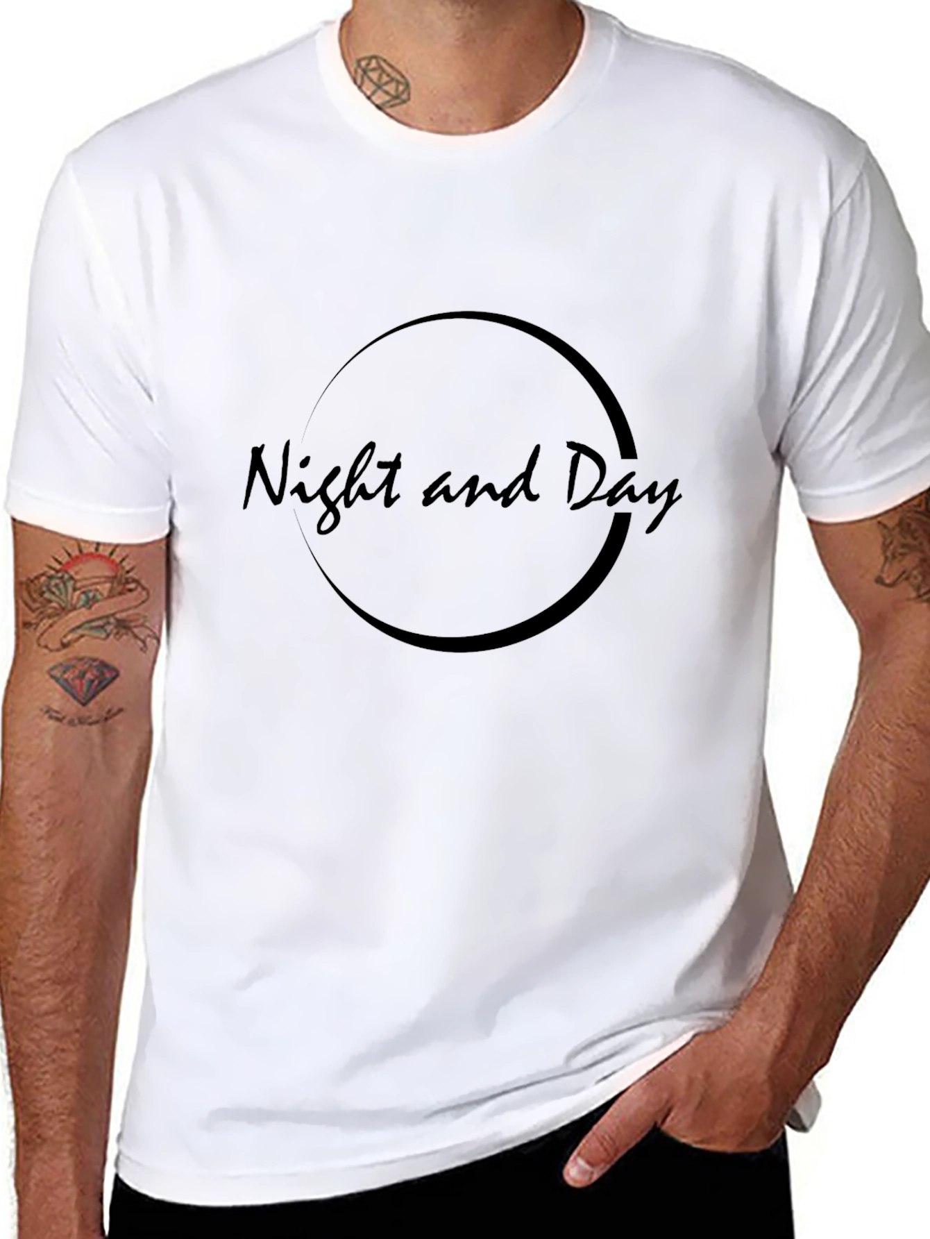 Night and Day Graphic Tee - Stylish Black T-Shirt