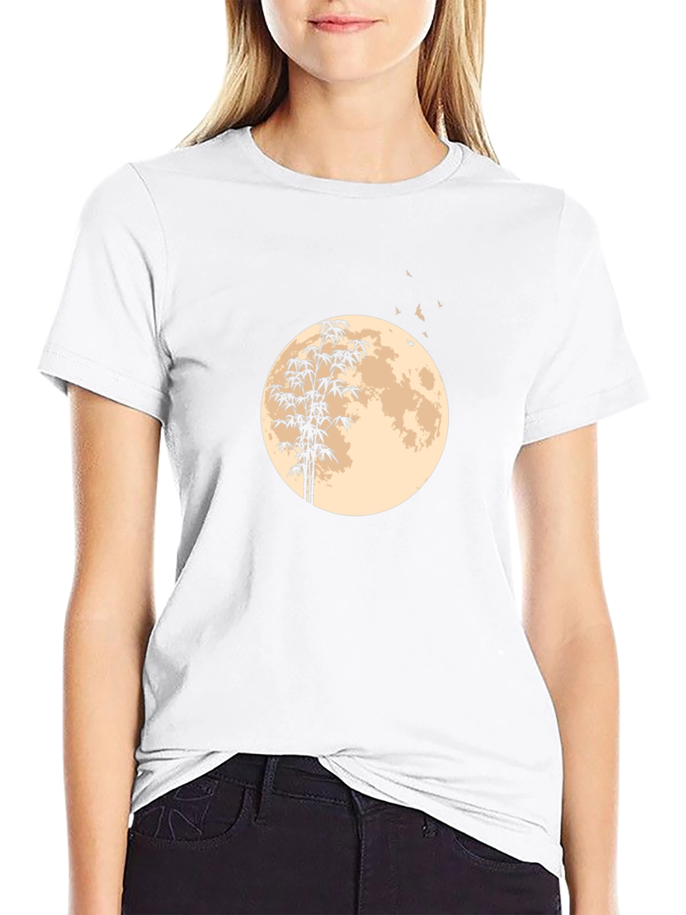 Moon Bamboo Graphic Tee - Black