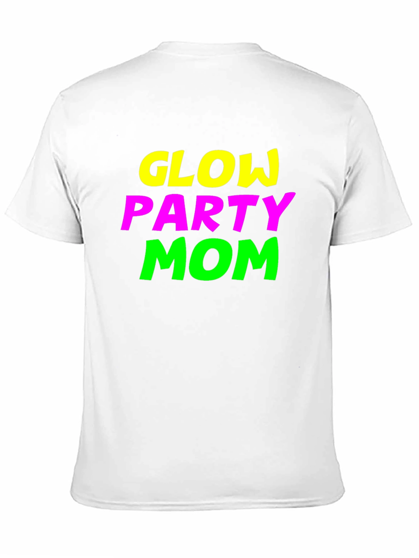 Glow Party Mom Tee - Neon Graphic Black T-Shirt
