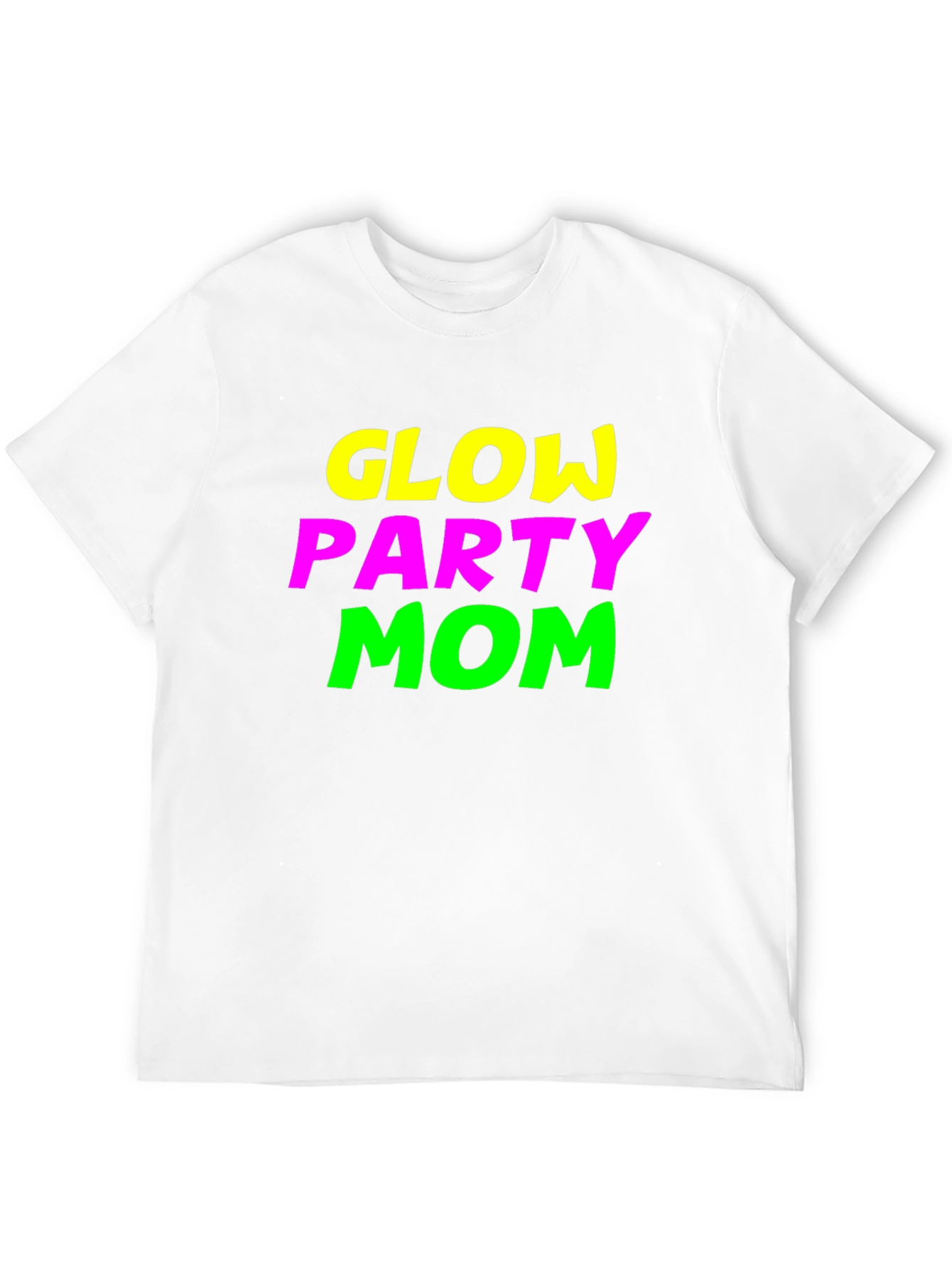 Glow Party Mom Tee - Neon Graphic Black T-Shirt