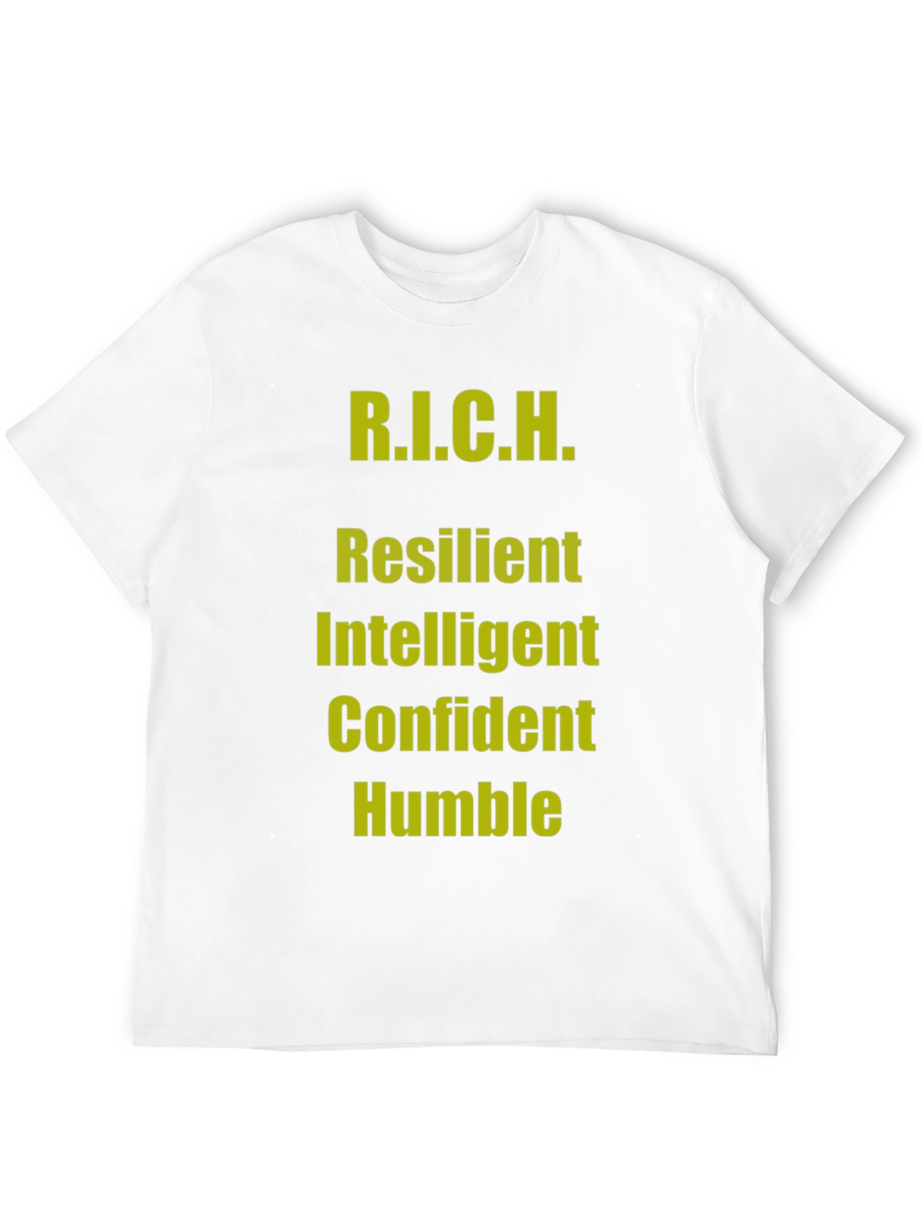R.I.C.H. Black T-Shirt - Resilient Intelligent Confident Humble