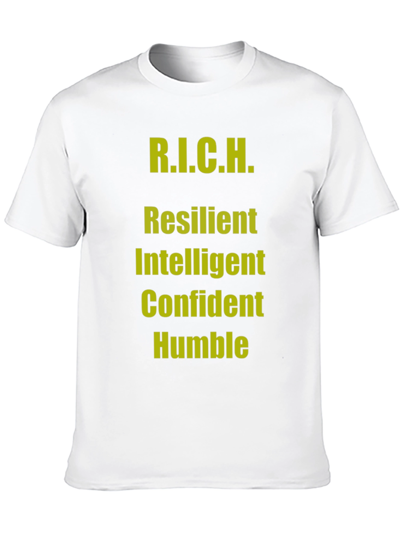R.I.C.H. Black T-Shirt - Resilient Intelligent Confident Humble