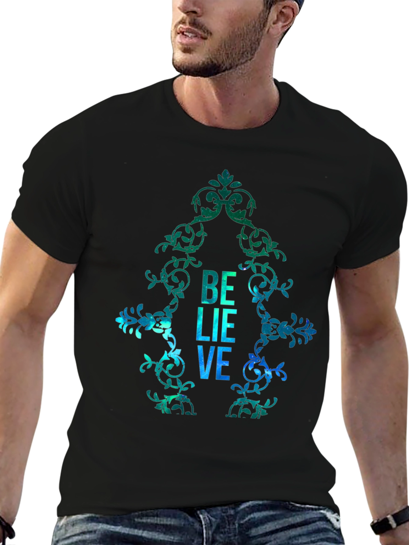Believe Graphic Print Mens T-Shirt