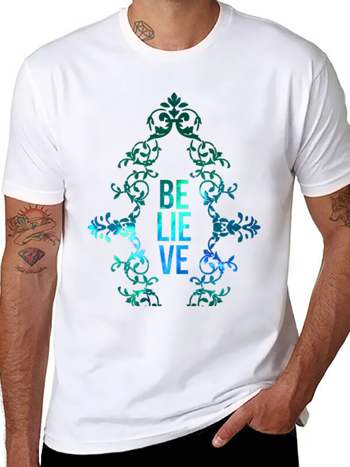 Believe Graphic Print Mens T-Shirt