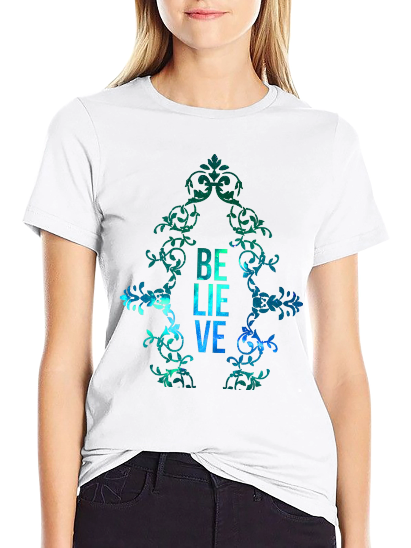 Believe Graphic Print Mens T-Shirt