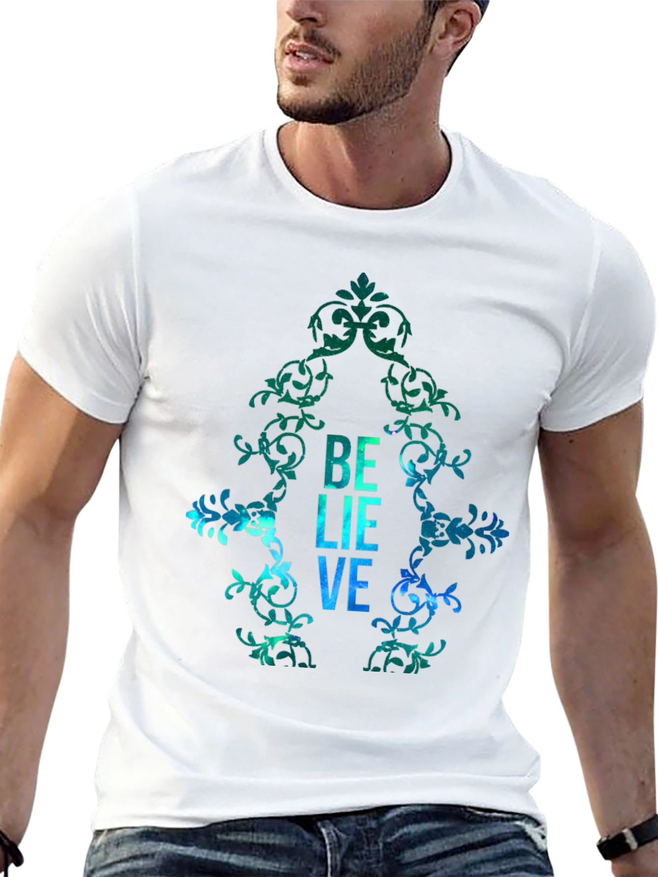 Believe Graphic Print Mens T-Shirt