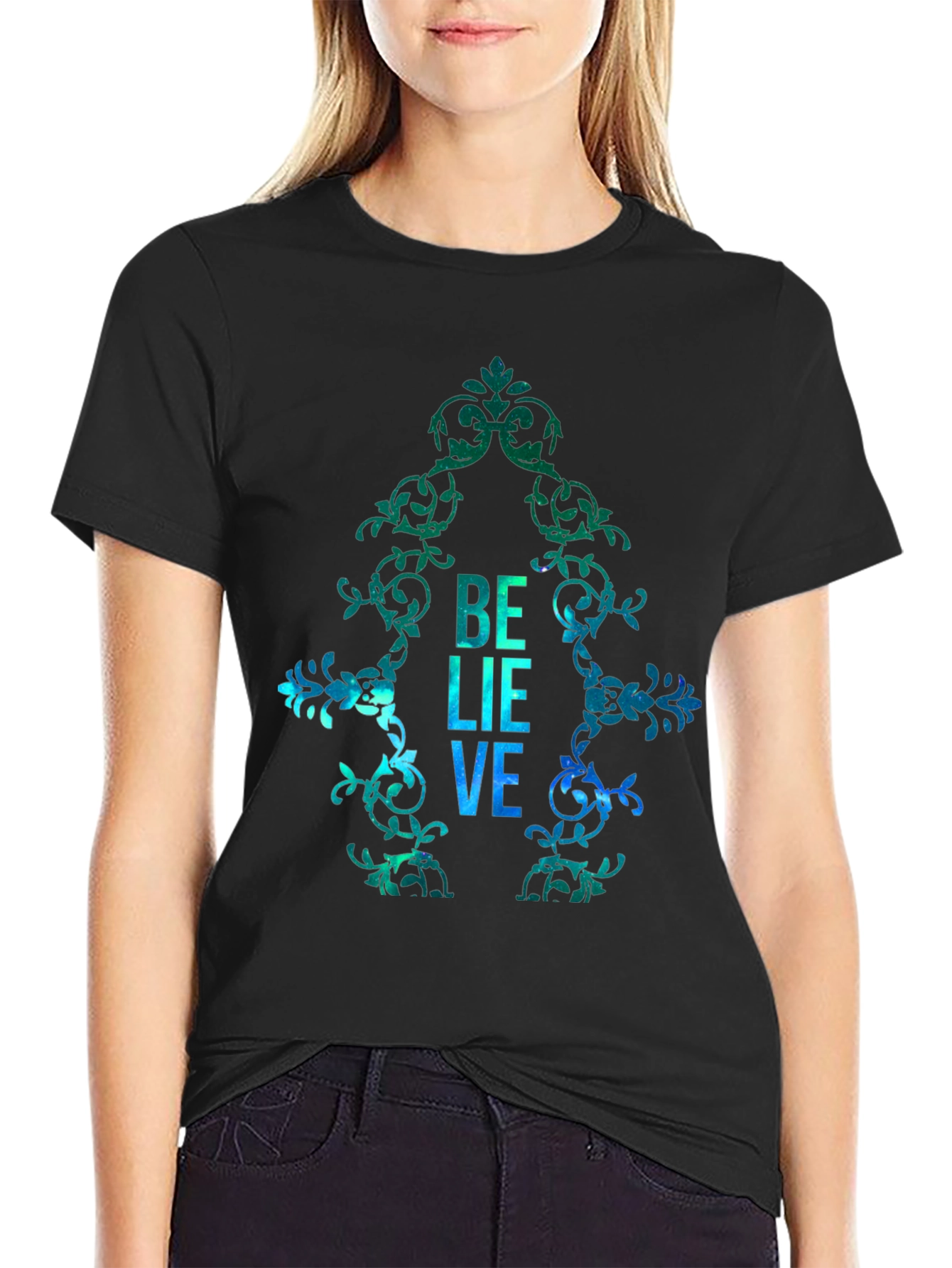 Believe Graphic Print Mens T-Shirt