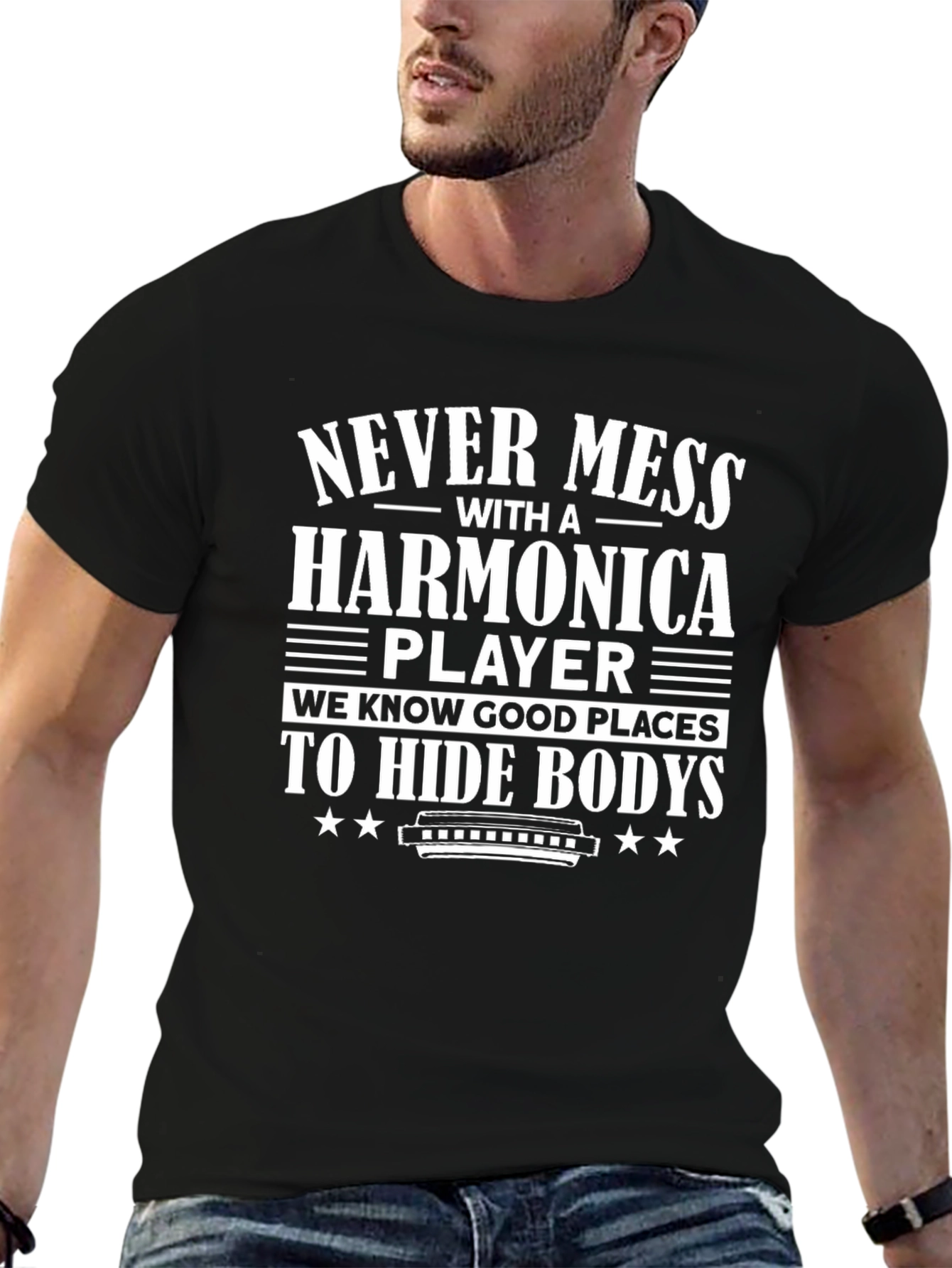 Never Mess With A Harmonica Player T-Shirt