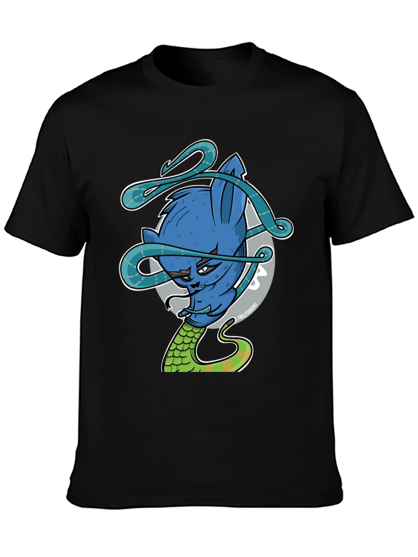 Blue Cat Snake Graphic Tee