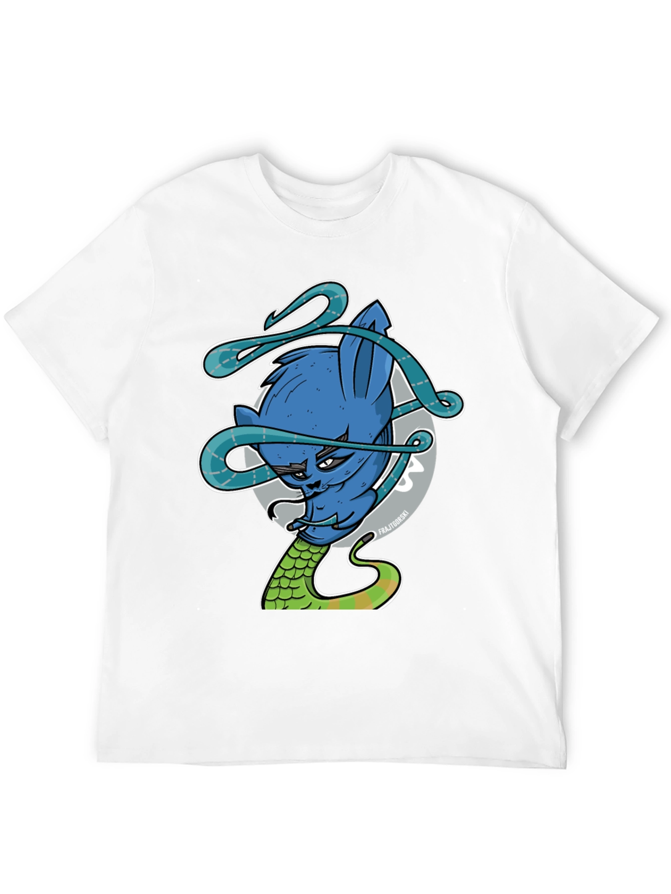 Blue Cat Snake Graphic Tee