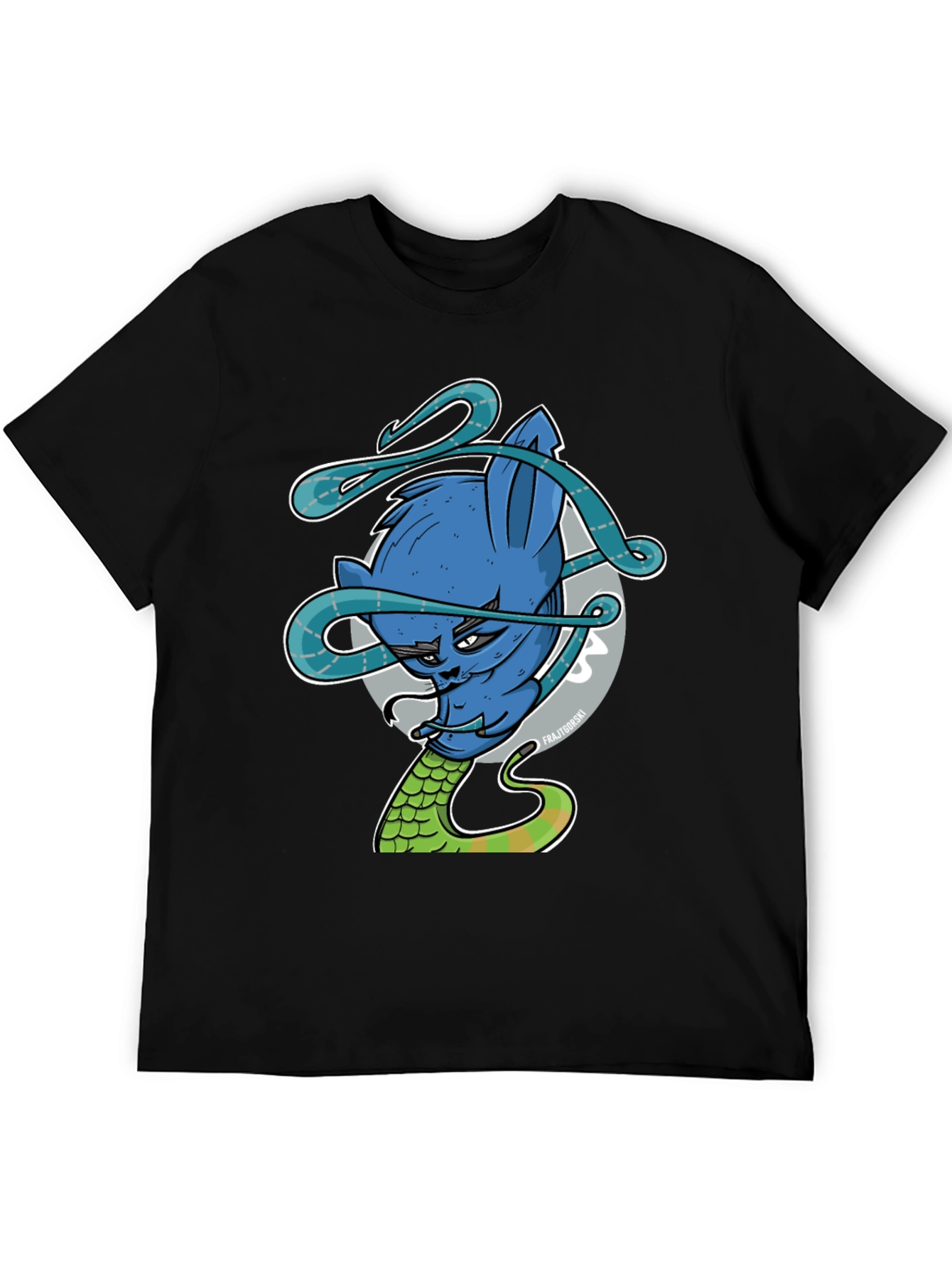 Blue Cat Snake Graphic Tee