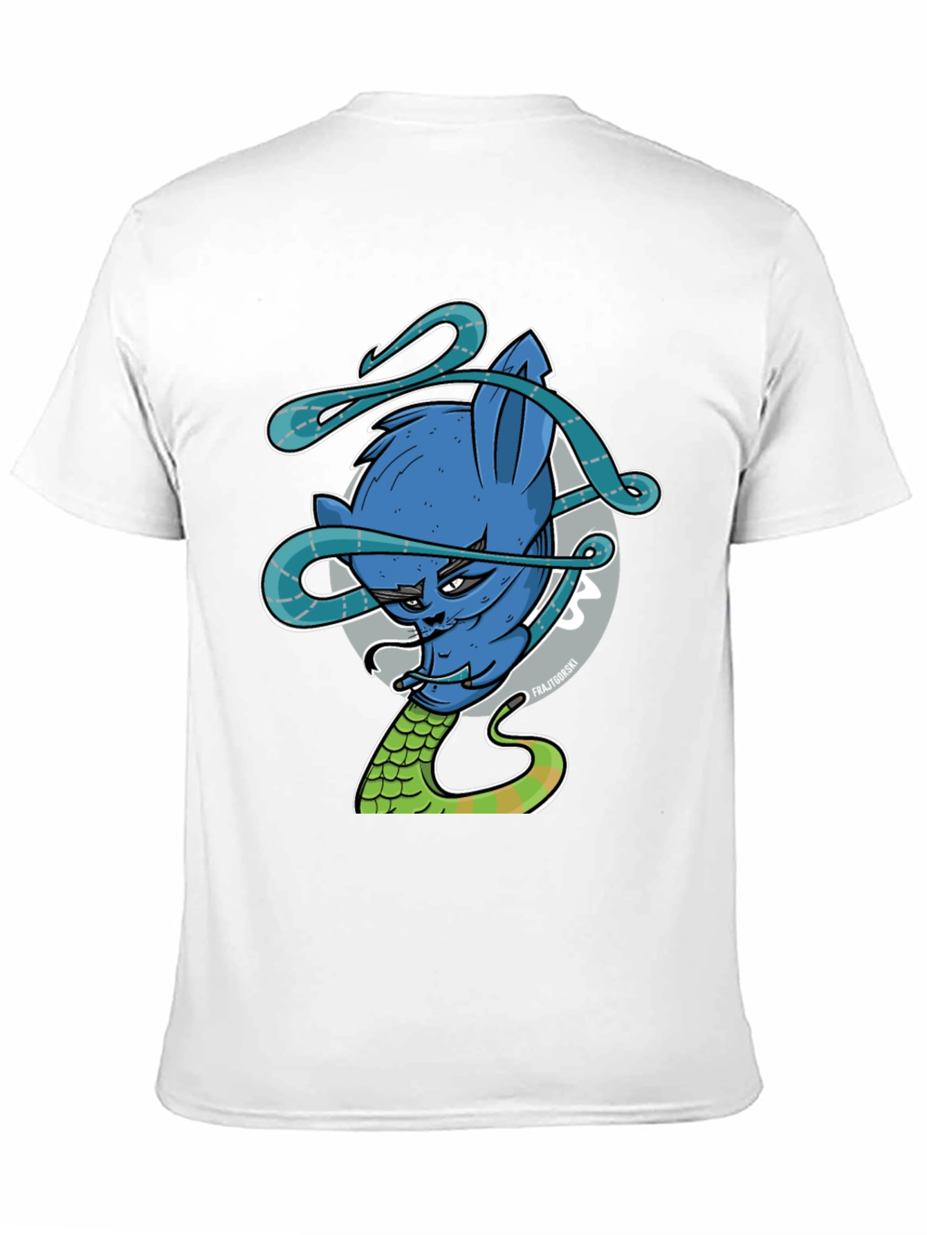 Blue Cat Snake Graphic Tee