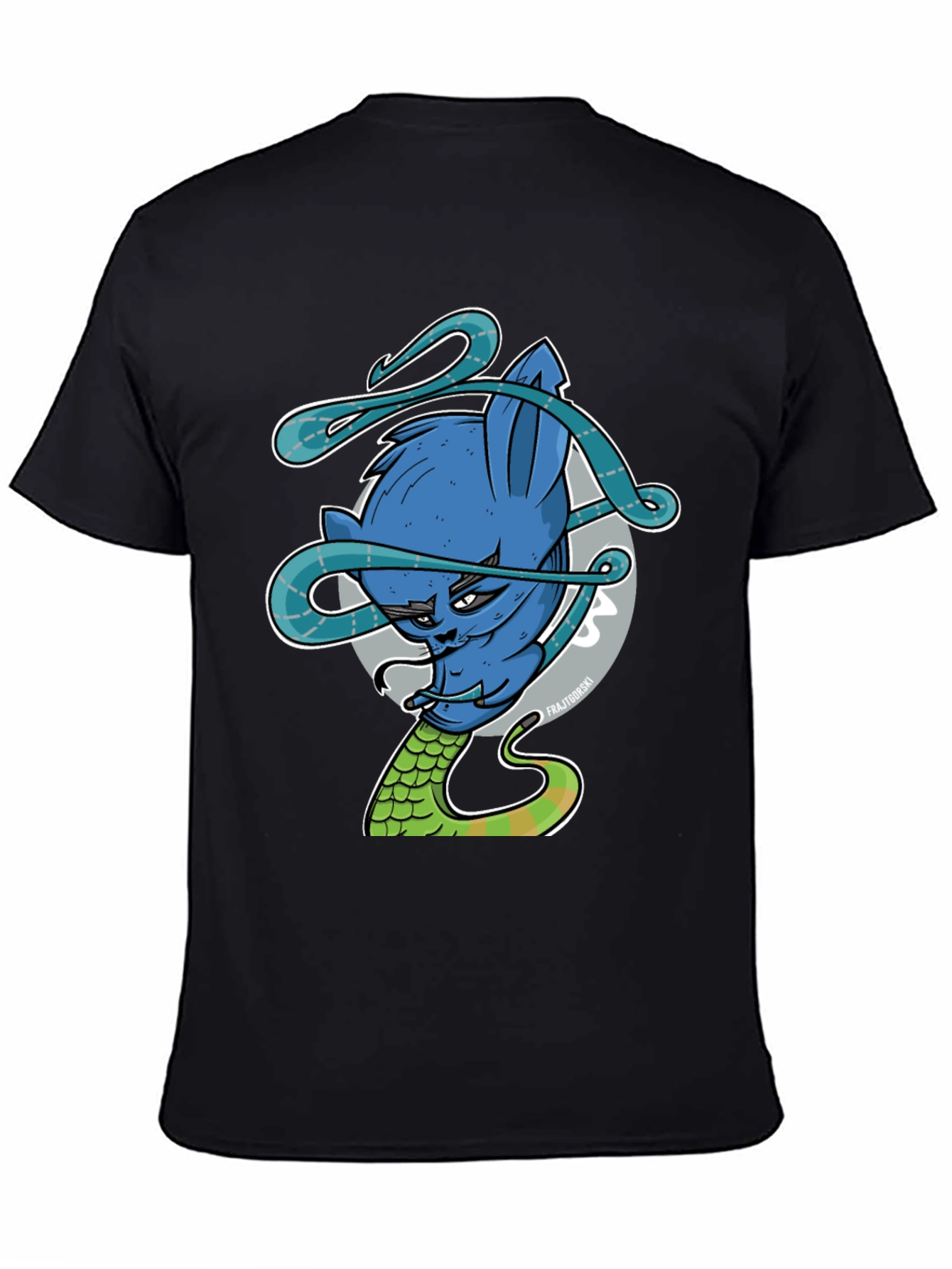 Blue Cat Snake Graphic Tee