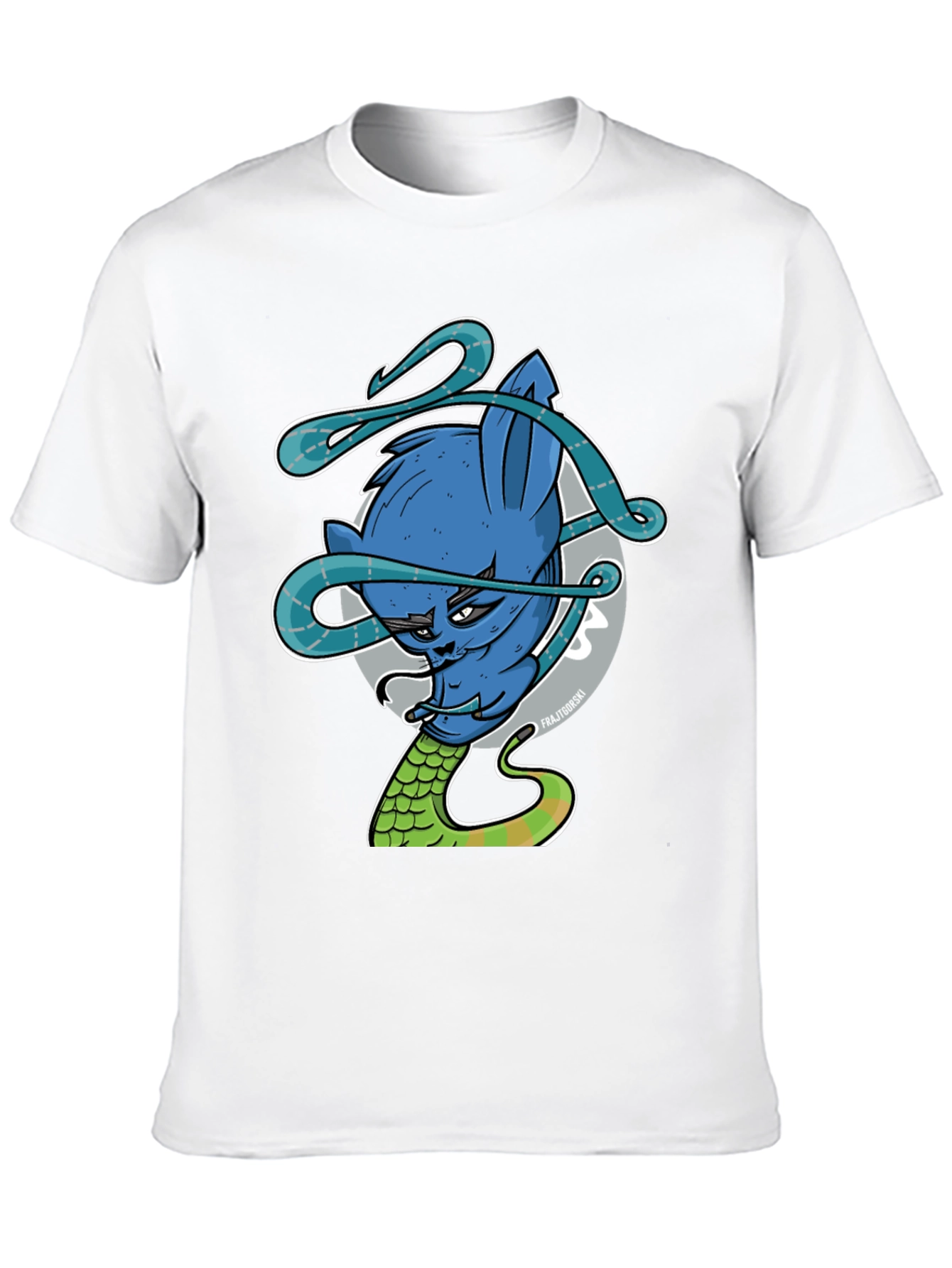 Blue Cat Snake Graphic Tee