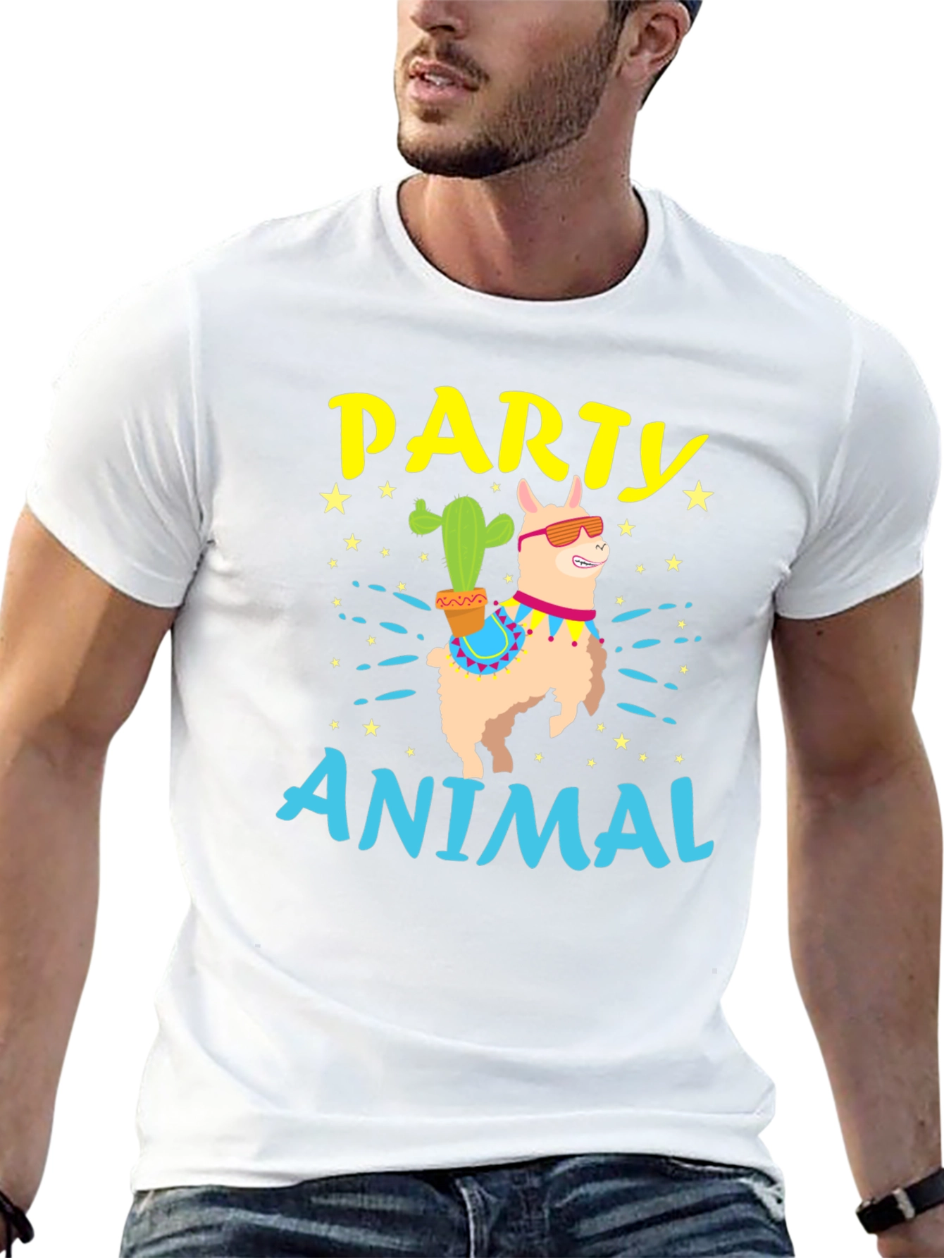 Party Animal Llama Graphic T-Shirt