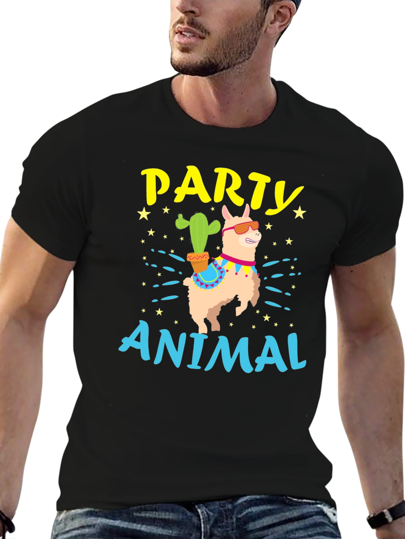Party Animal Llama Graphic T-Shirt