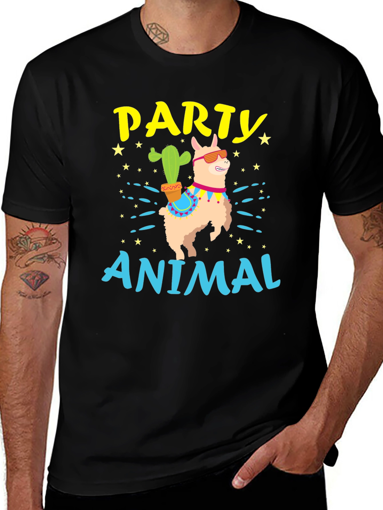 Party Animal Llama Graphic T-Shirt