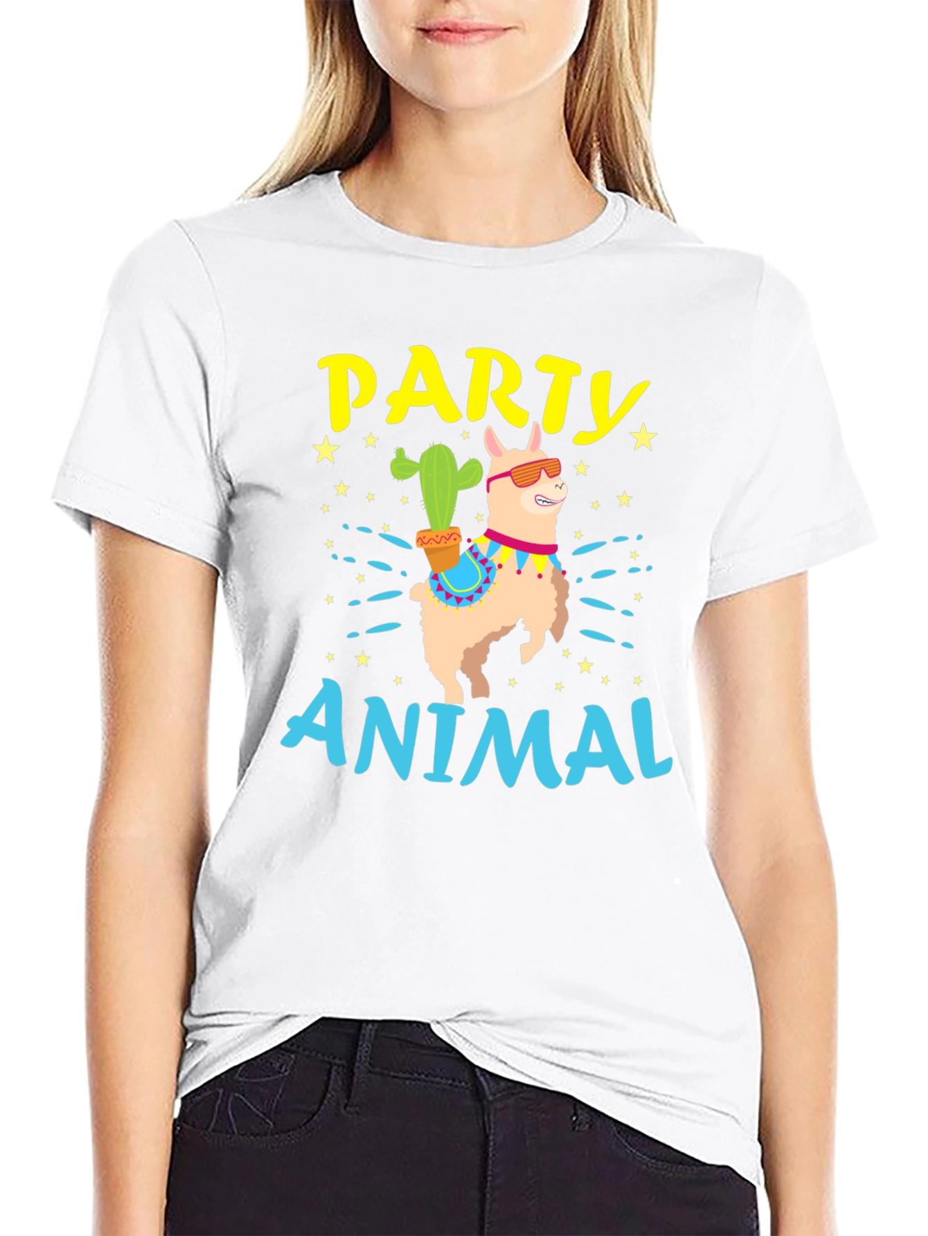 Party Animal Llama Graphic T-Shirt