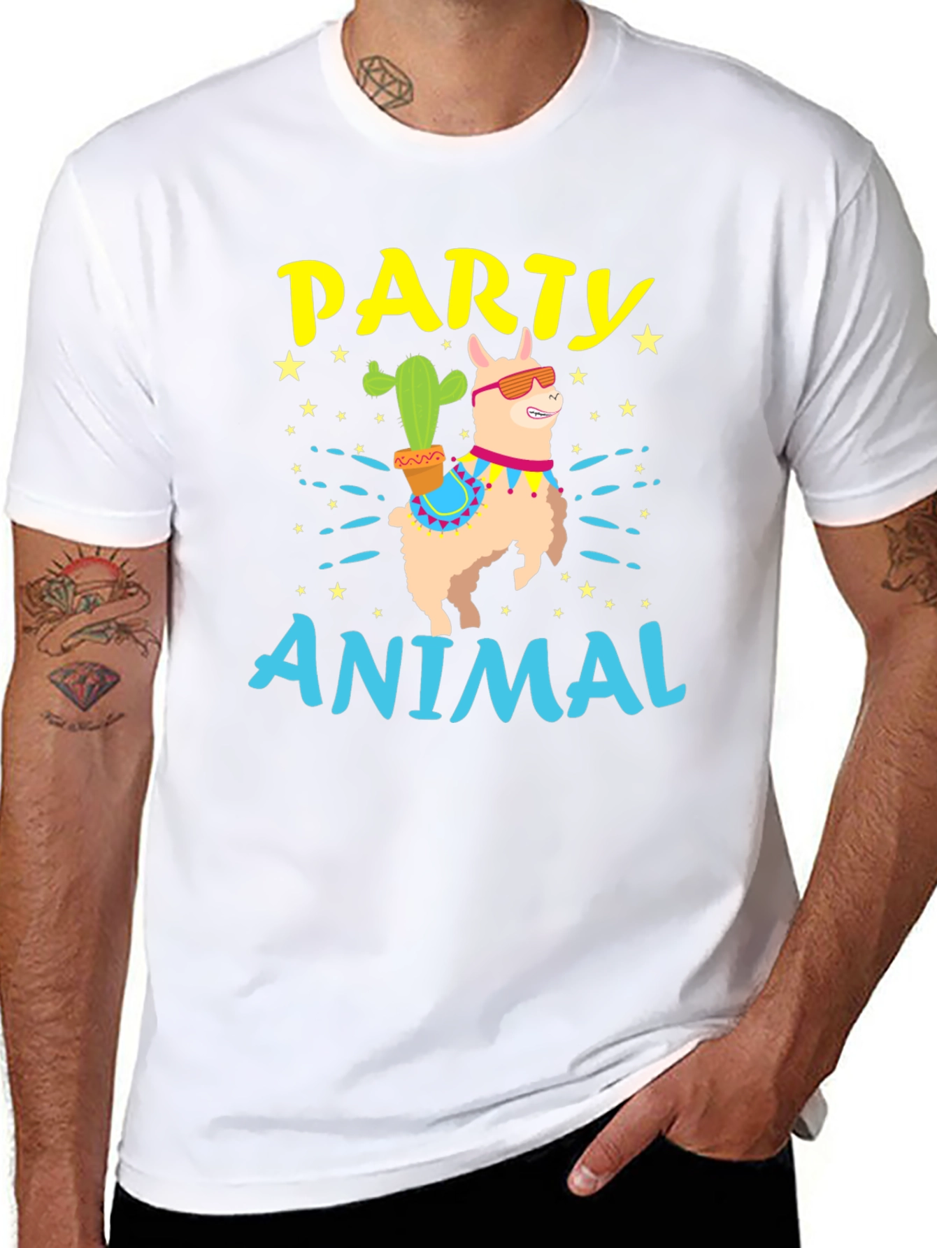 Party Animal Llama Graphic T-Shirt