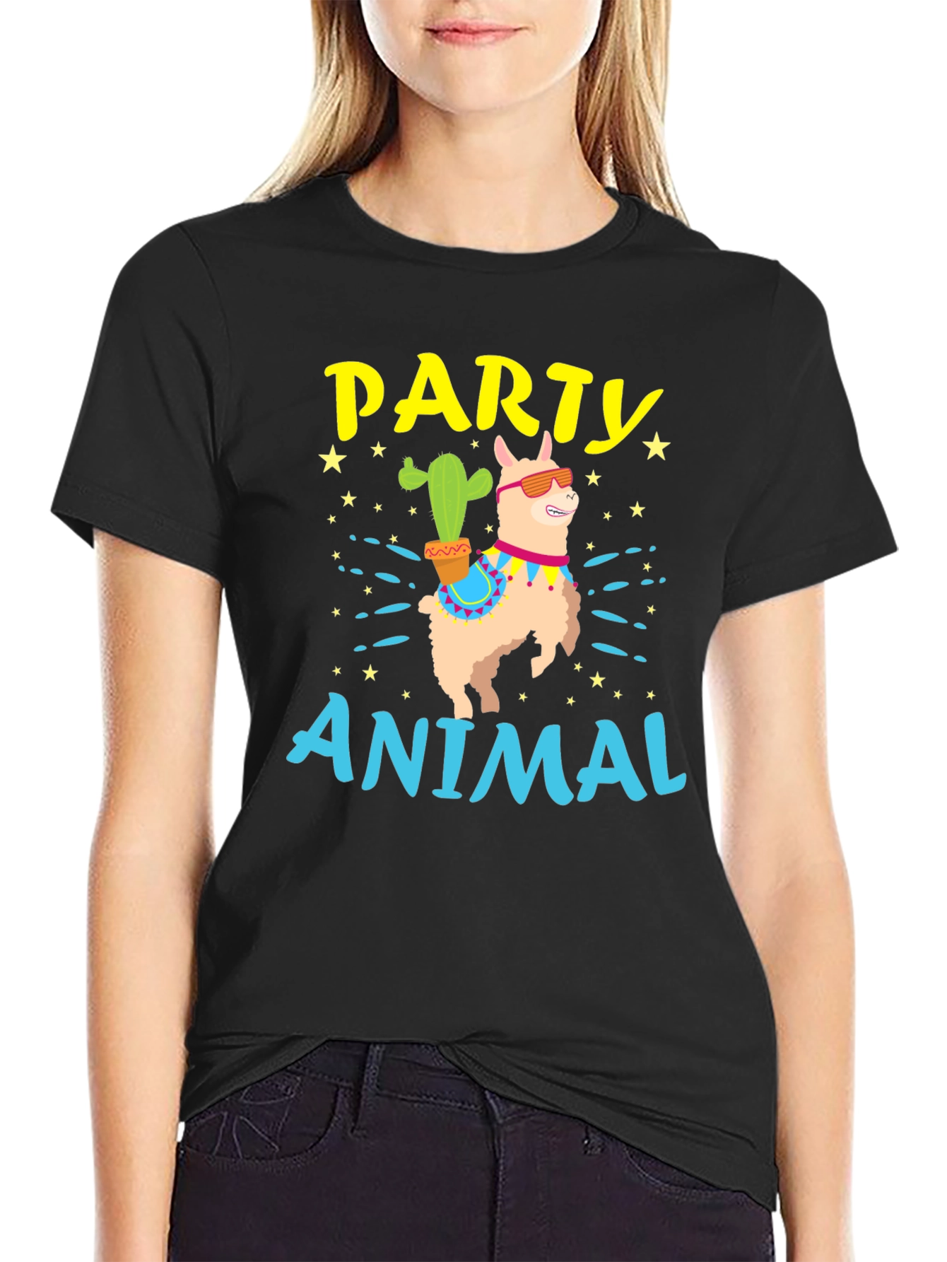 Party Animal Llama Graphic T-Shirt