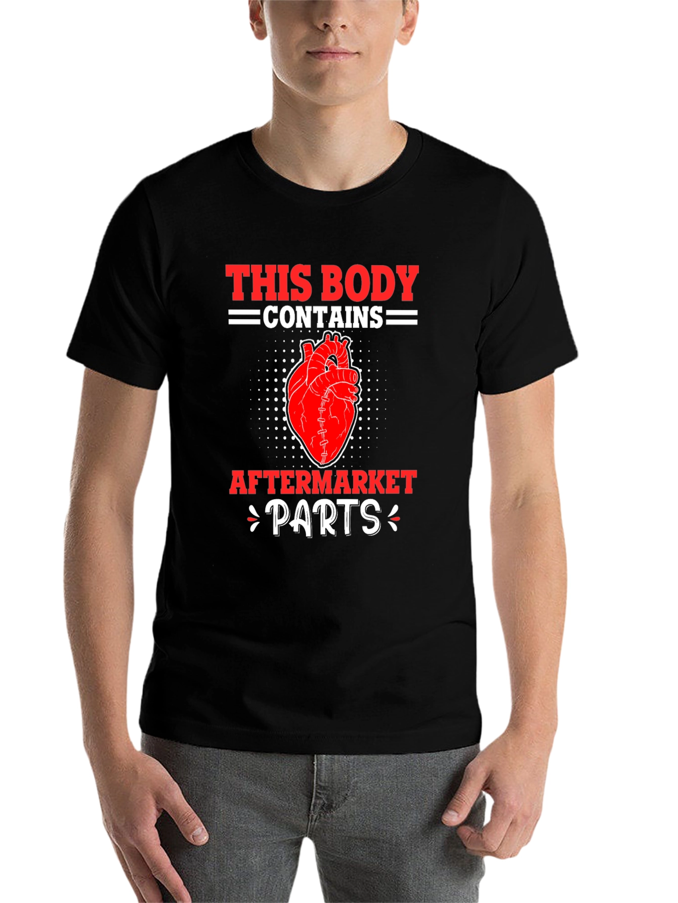Funny Aftermarket Parts Heart Graphic T-Shirt