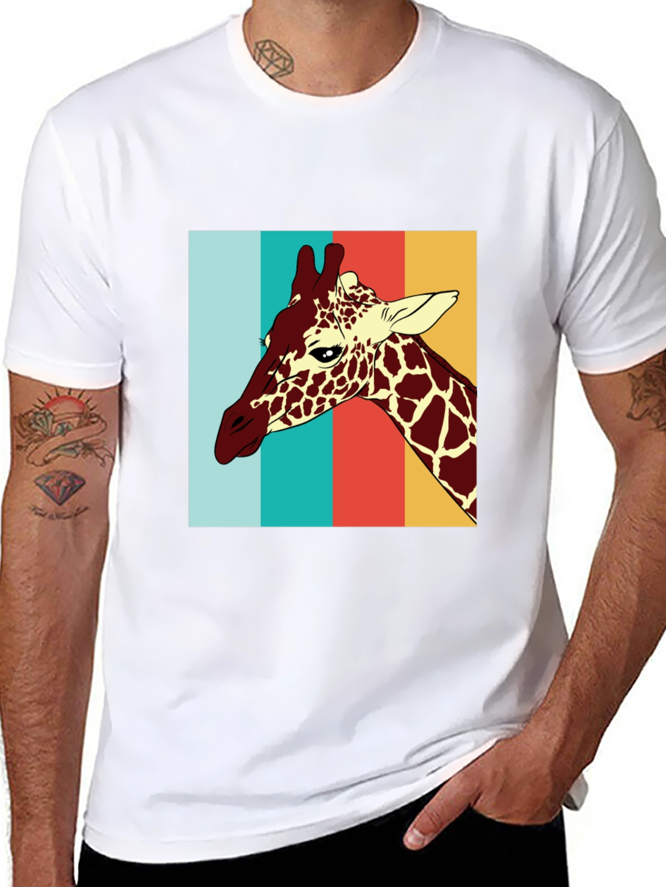 Giraffe Retro Style T-Shirt