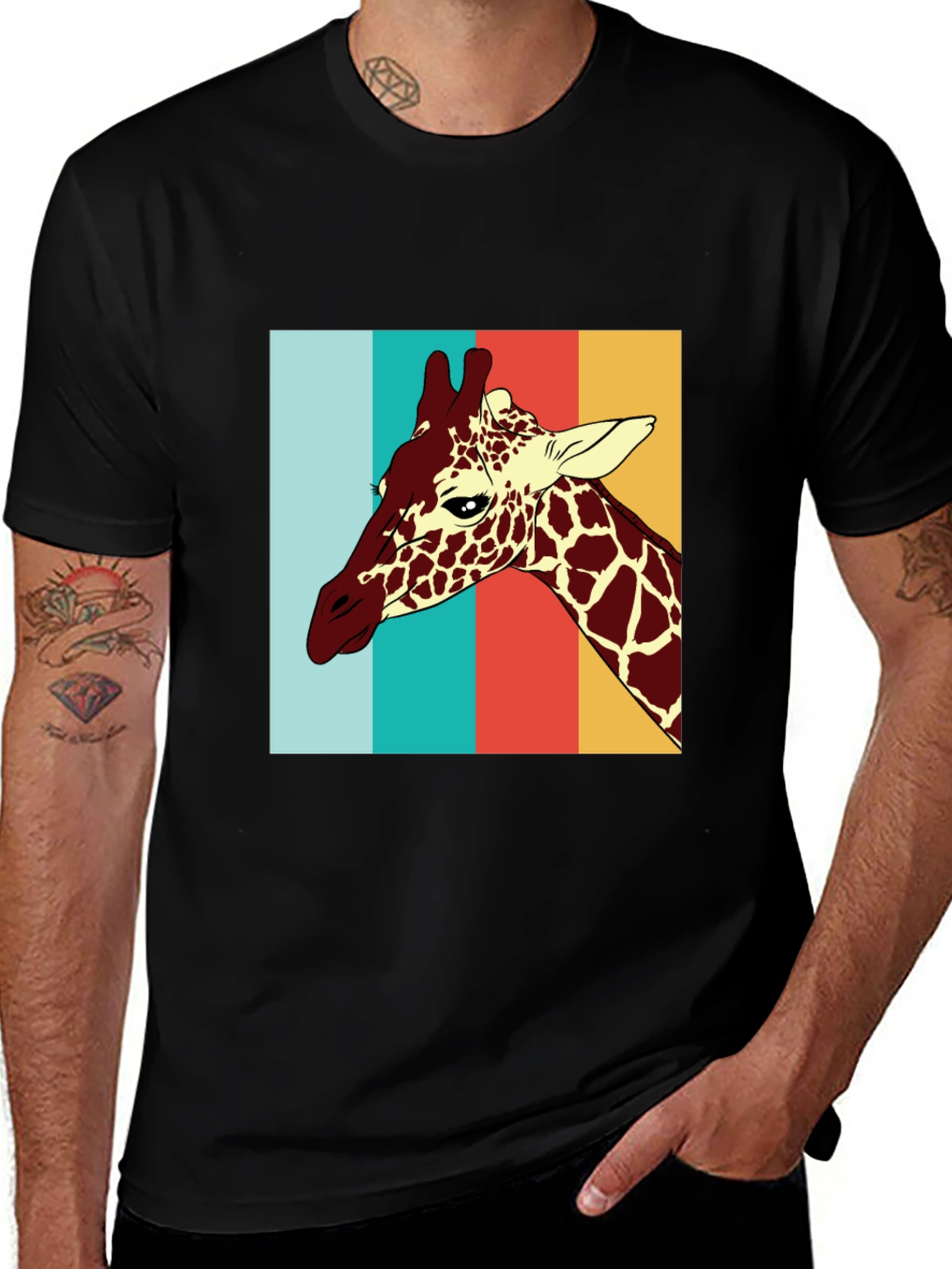 Giraffe Retro Style T-Shirt