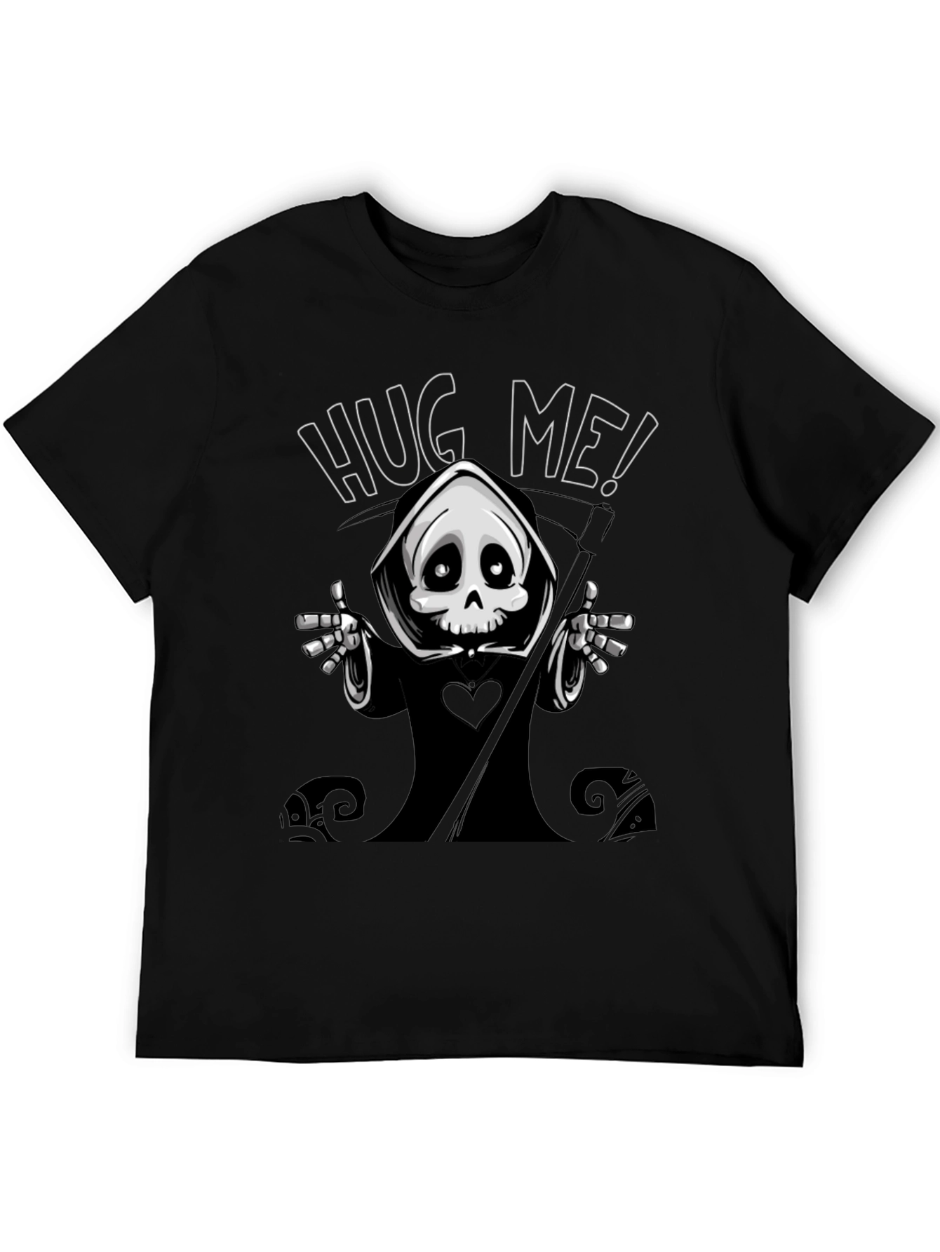 Grim Reaper Hug Me Graphic T-Shirt