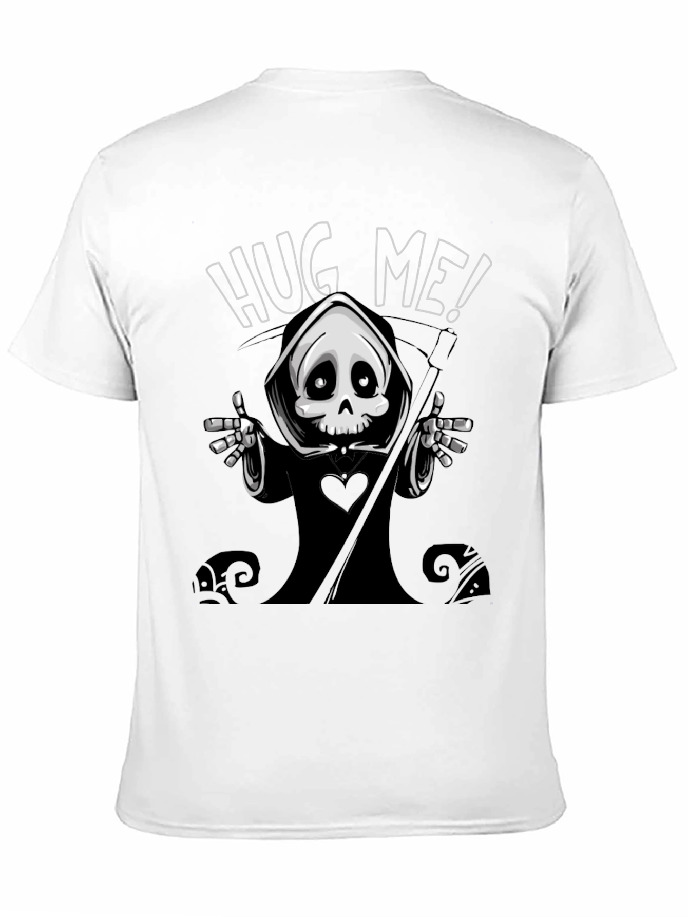 Grim Reaper Hug Me Graphic T-Shirt