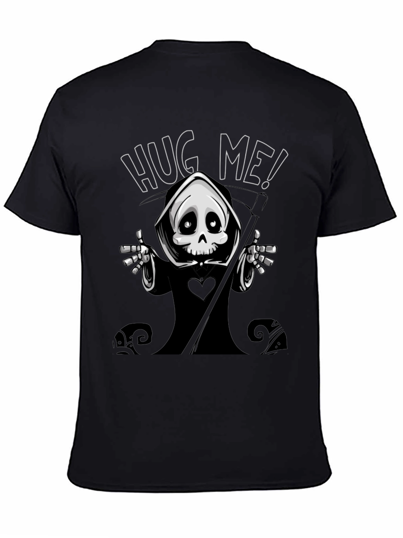 Grim Reaper Hug Me Graphic T-Shirt