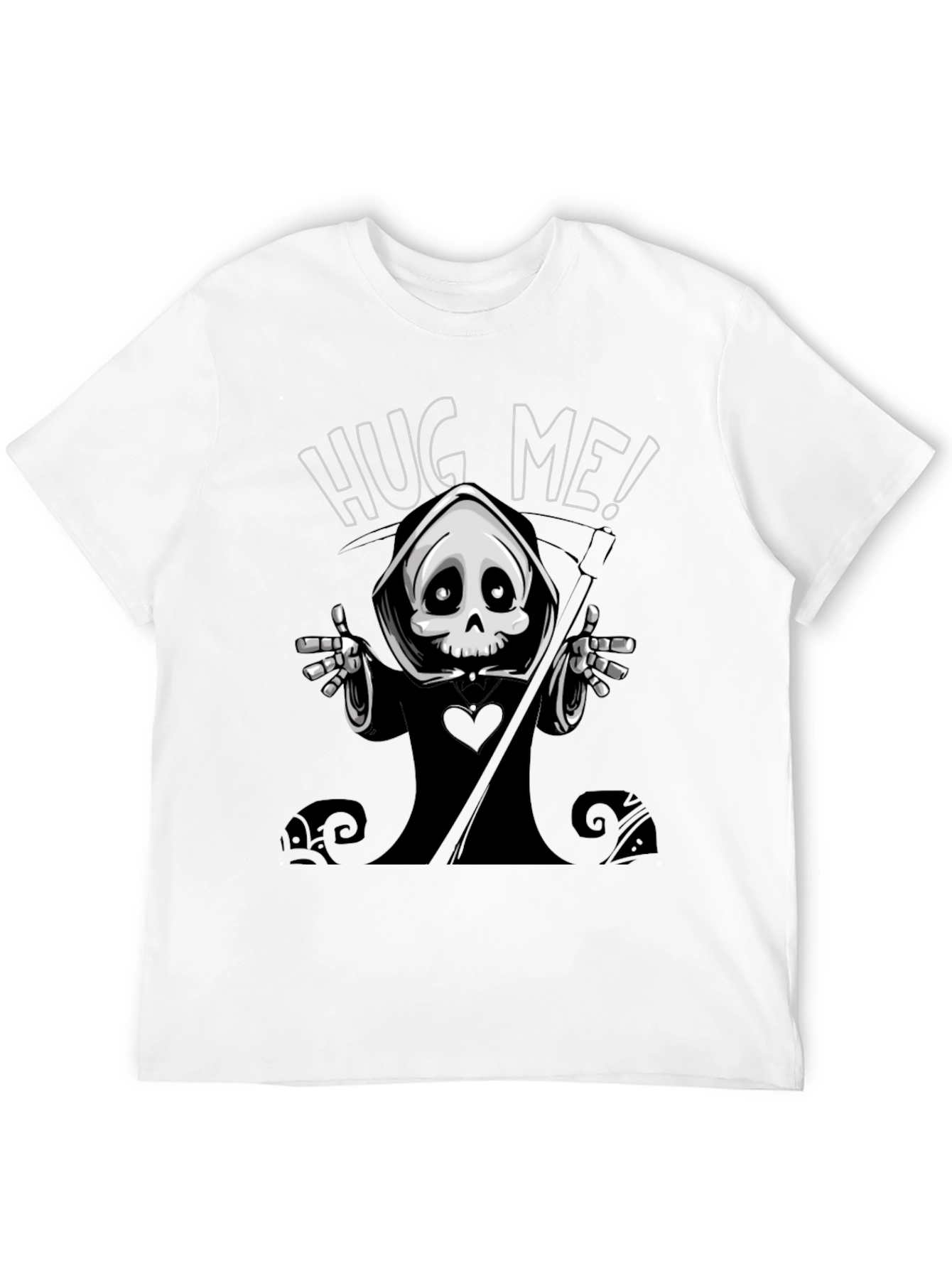 Grim Reaper Hug Me Graphic T-Shirt