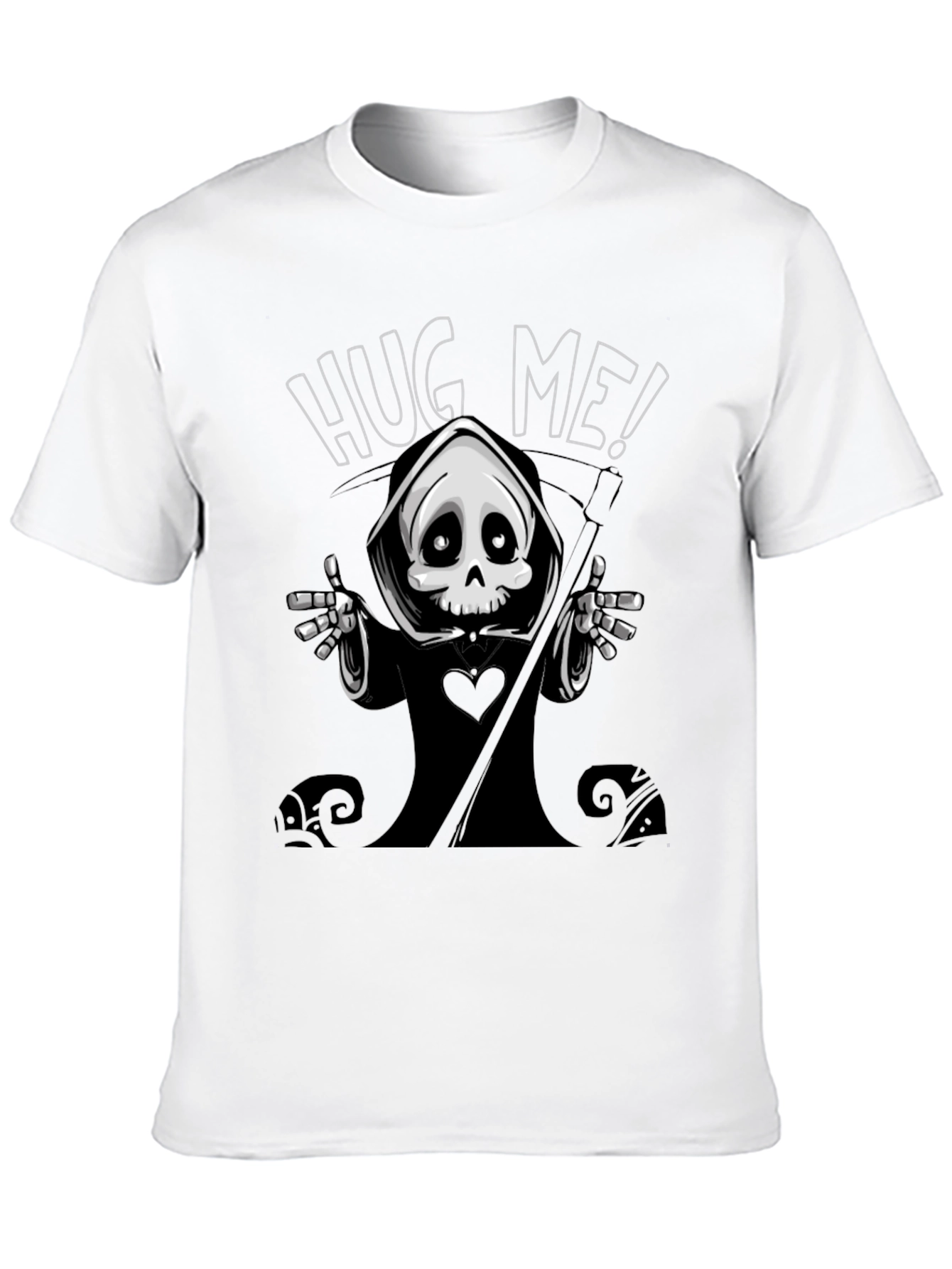 Grim Reaper Hug Me Graphic T-Shirt